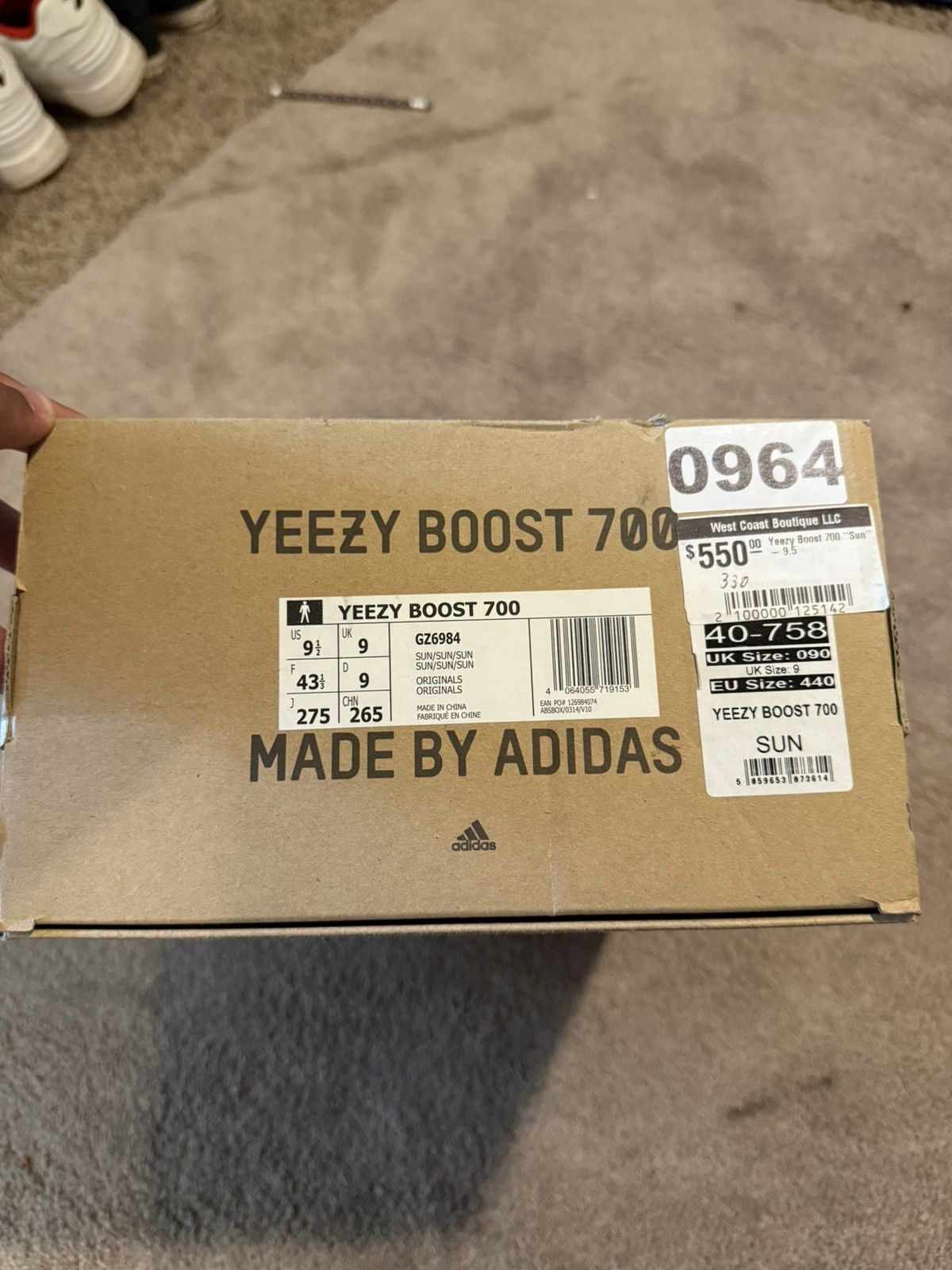 Adidas Adidas Yeezy Boost 700 “Sun” Size US 9.5 / EU 42-43 - 6 Thumbnail