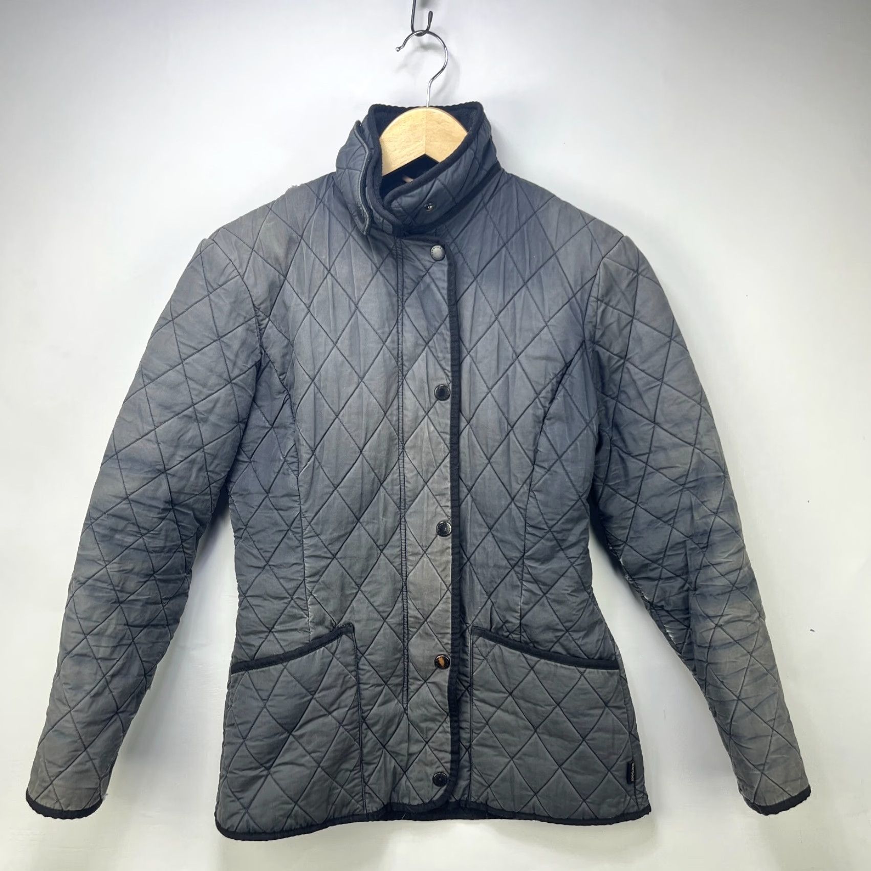 Barbour VINTAGE Barbour Quilted Jacket Womens 4 Gray USA 90s Size S / US 4 / IT 40 - 2 Thumbnail