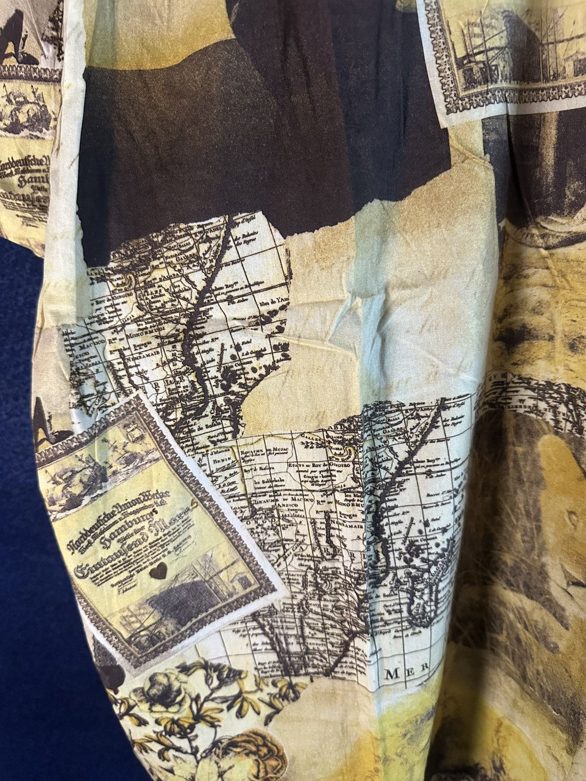 GOA Crazy Rare!!! Vintage 90s Dunlop Safari AOP Shirt GOA style Size US L / EU 52-54 / 3 - 12 Thumbnail