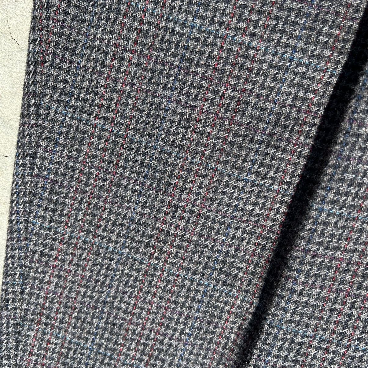 Pierre Cardin Y2K Grey Brown Houndstooth Tweed Pleated Pants Size US 36 / EU 52 - 7 Thumbnail