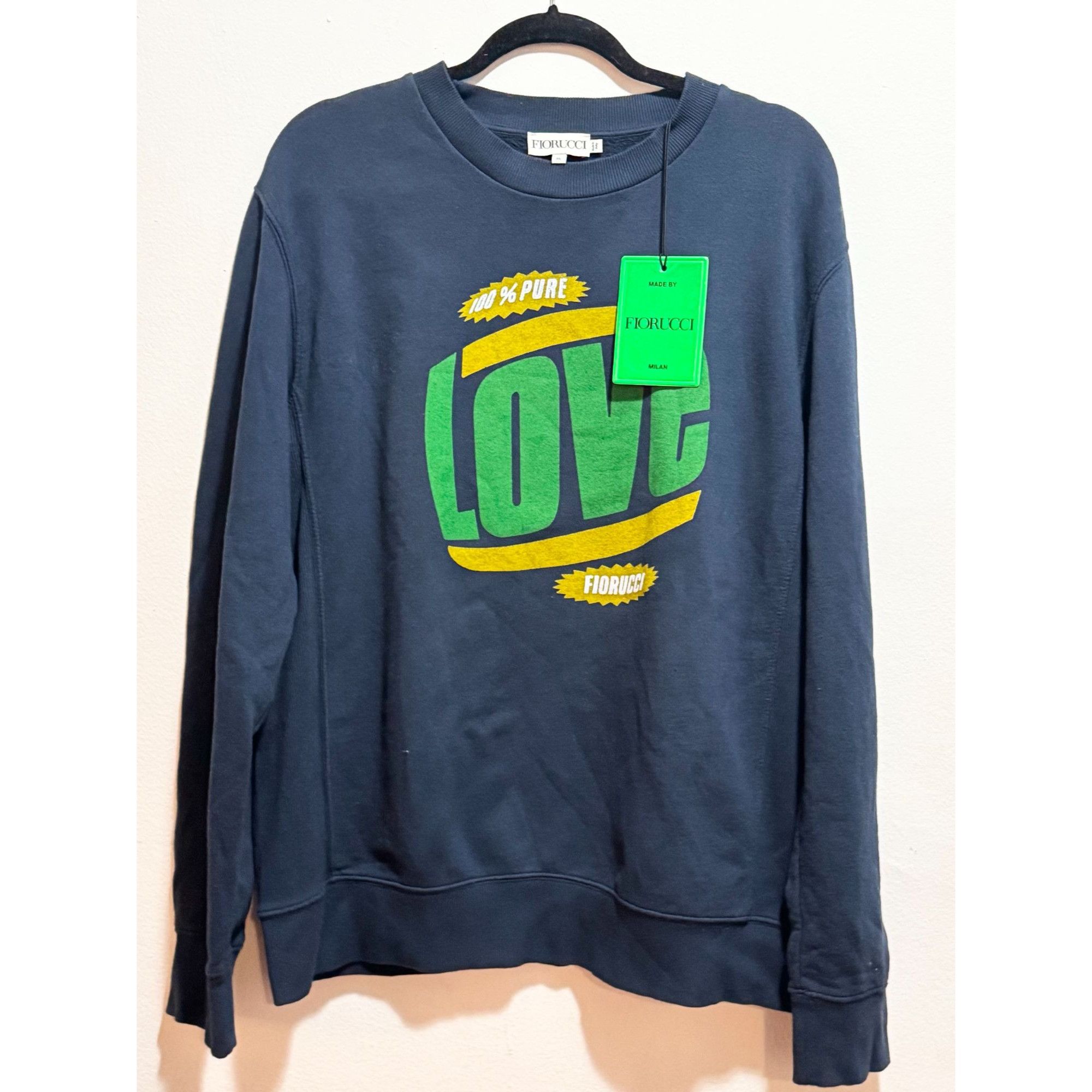 Fiorucci NWT Fiorucci 100% Pure Love Blue Sweatshirt Sweater Size XL Size XL / US 12-14 / IT 48-50 - 1 Thumbnail