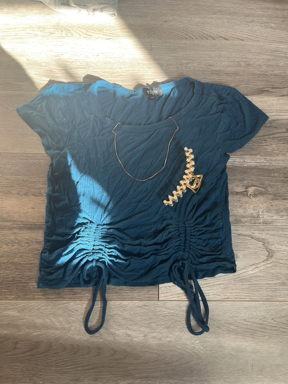 Garage Blue tanktop whit knot Size S / US 4 / IT 40 - 1 Thumbnail