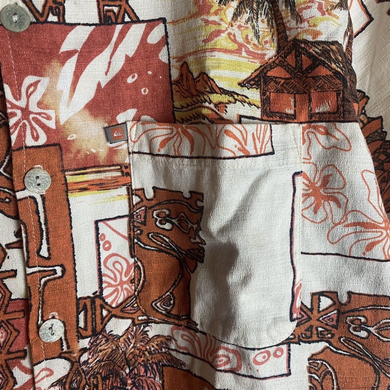 Quiksilver Vintage Quiksilver Tapa Print Hawaiian Shirt - [Size M] Size US M / EU 48-50 / 2 - 5 Thumbnail