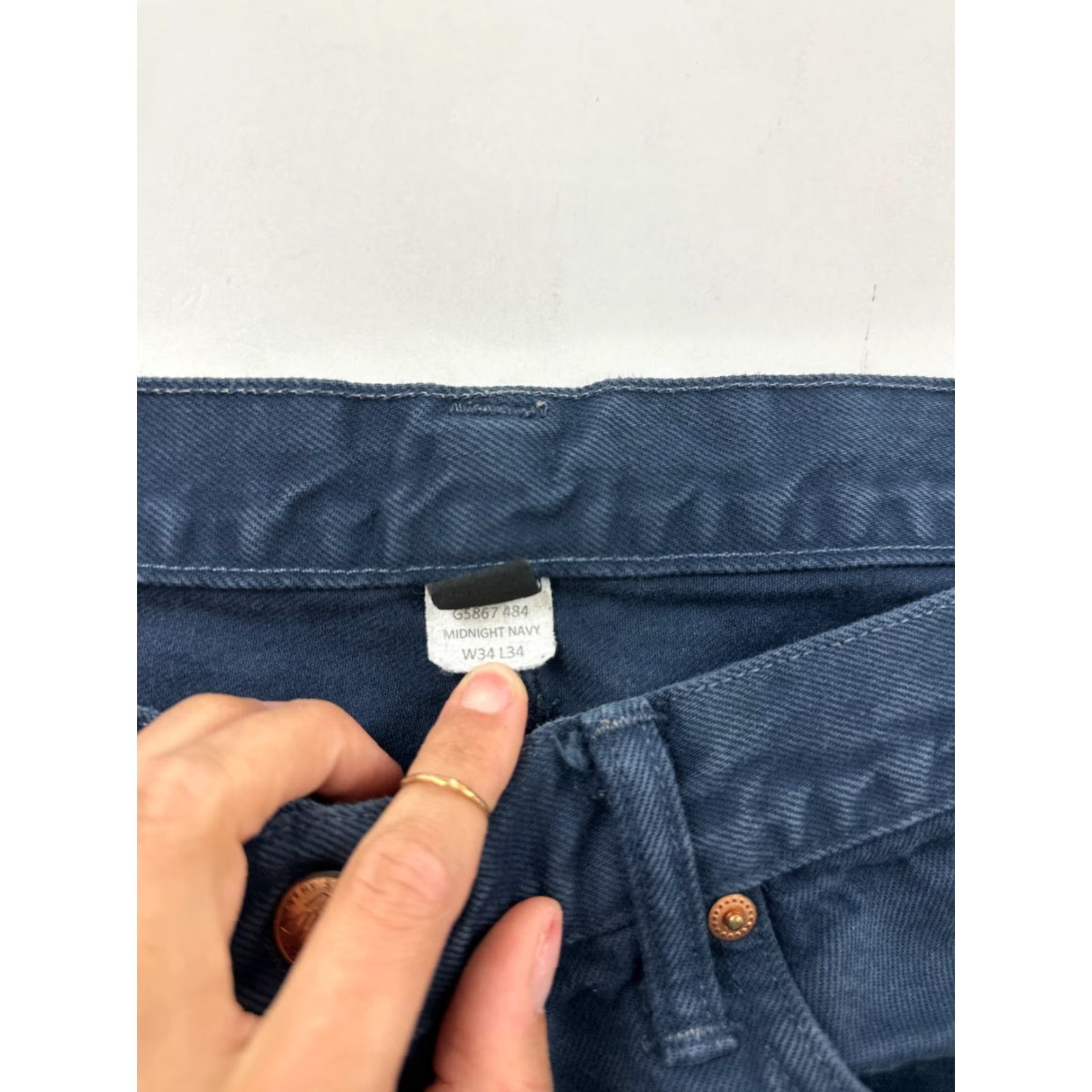 J.Crew J.Crew Jeans Men 34x34 Denim Mid Rise Straight Leg Frayed Hem Blue 5-Pocket Dark Wash Casual Preppy Mens Size US 34 / EU 50 - 5 Thumbnail