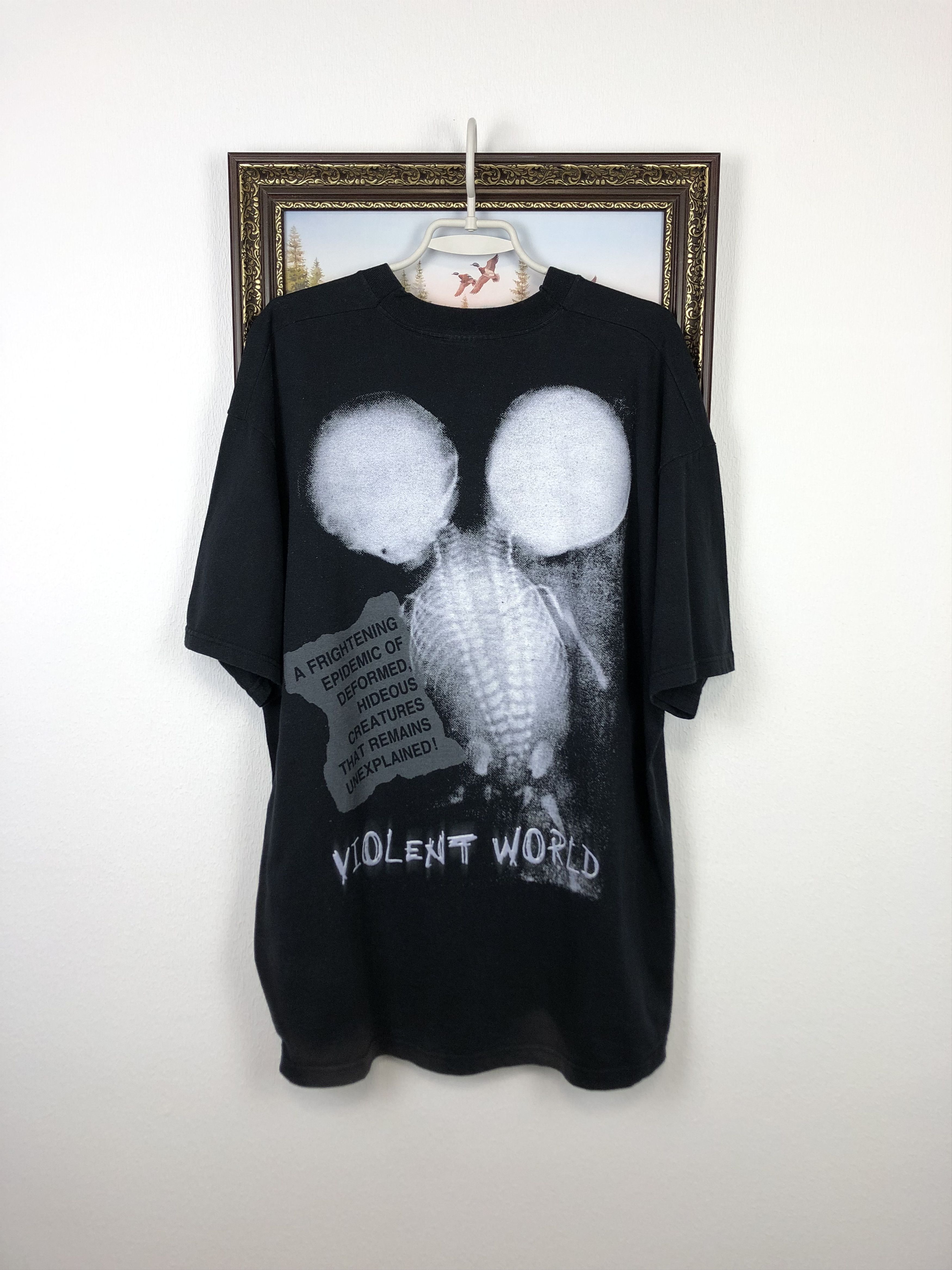 Vintage Vintage 90's Misfits Violent World Band Danzig Tee Shirt Size US XL / EU 56 / 4 - 9 Thumbnail