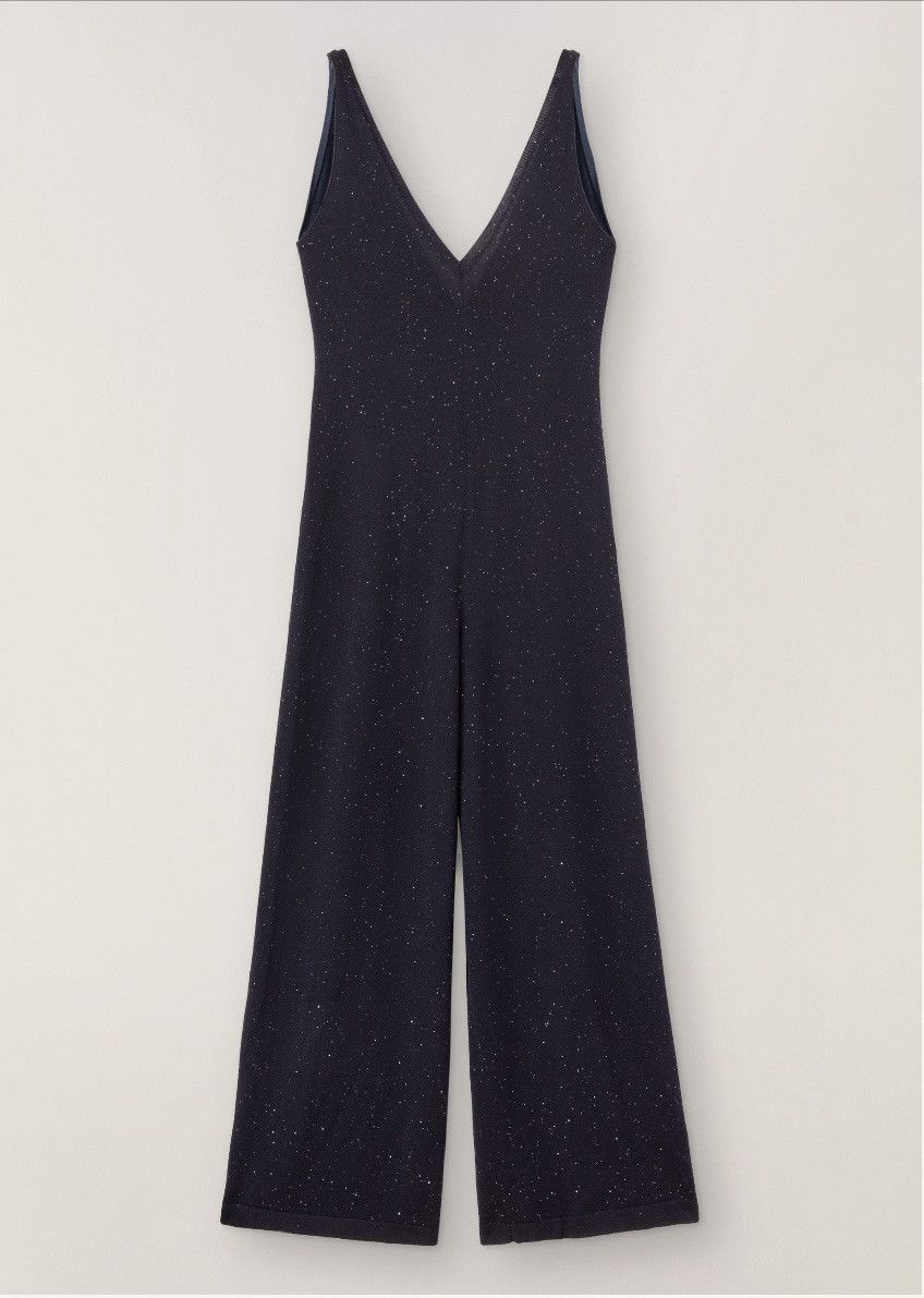 Loro Piana o1srvl11e1124 Stella Alpina Knitted Jumpsuit in Navy Blue Size 30" / US 8 / IT 44 - 1 Thumbnail