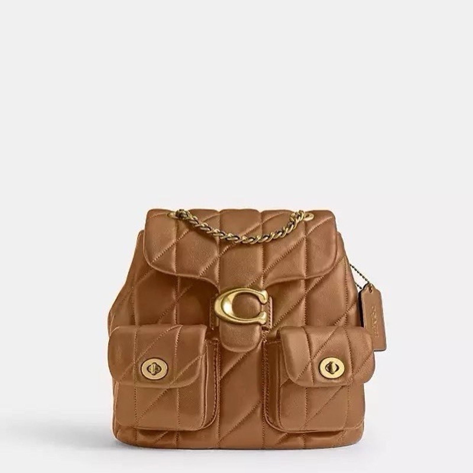Coach NWT COACH Tabby Backpack Pillow Quilting CU076 Honey Brown Size ONE SIZE - 7 Thumbnail
