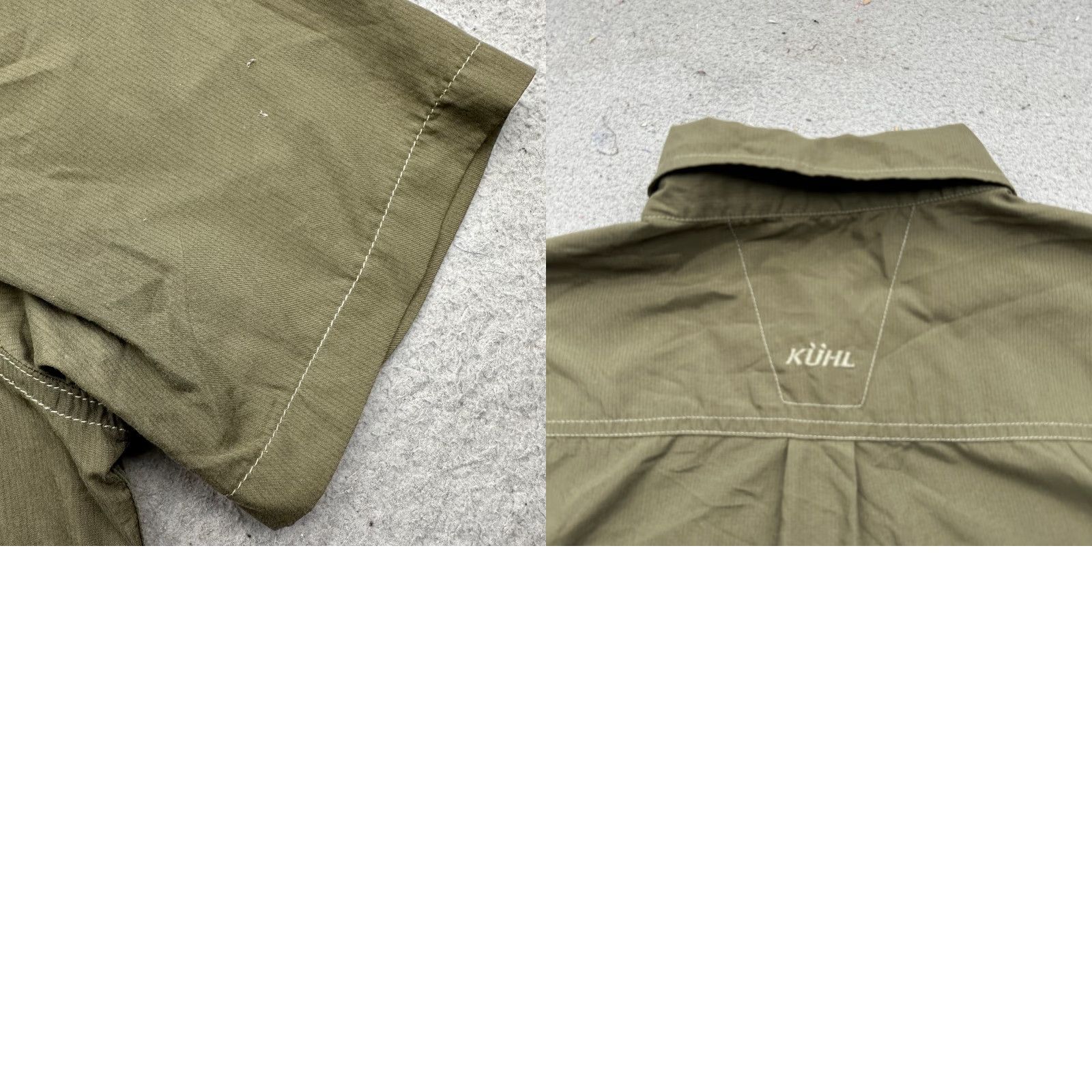 Olive Kuhl Short Sleeve Button Up Eluxur Hiking Shirt Olive Green Striped Mens Medium Size US M / EU 48-50 / 2 - 8 Thumbnail