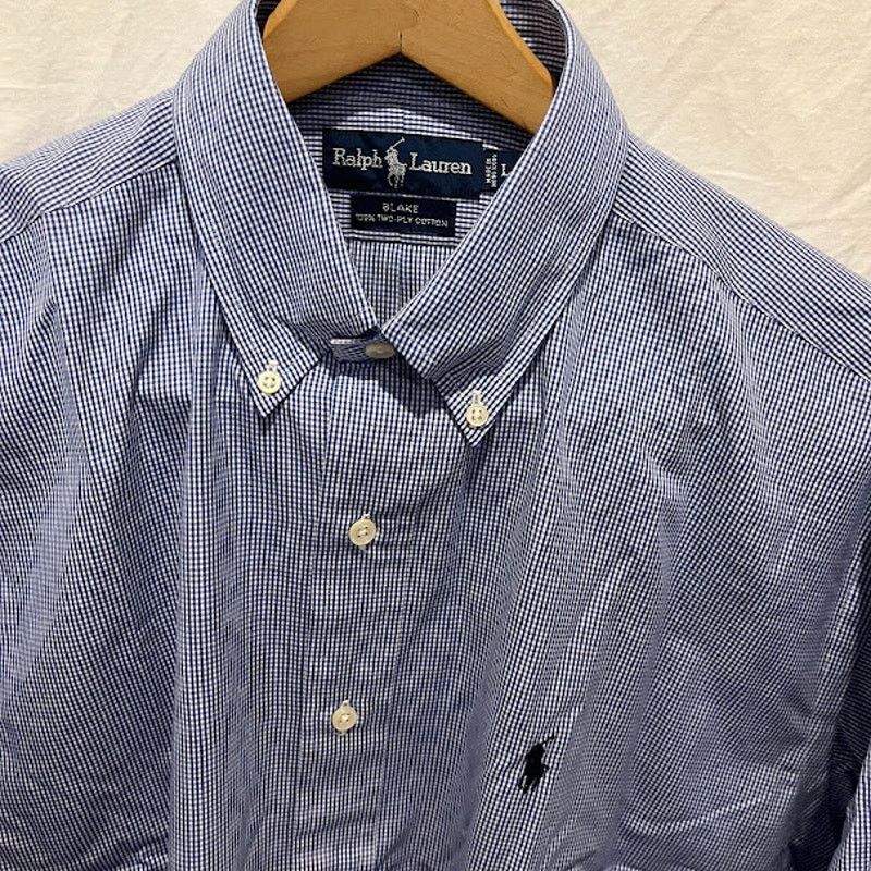 Ralph Lauren × Vintage VTG 80s Ralph Lauren Shirt Blake Button Up Blue White Check Size US L / EU 52-54 / 3 - 4 Thumbnail