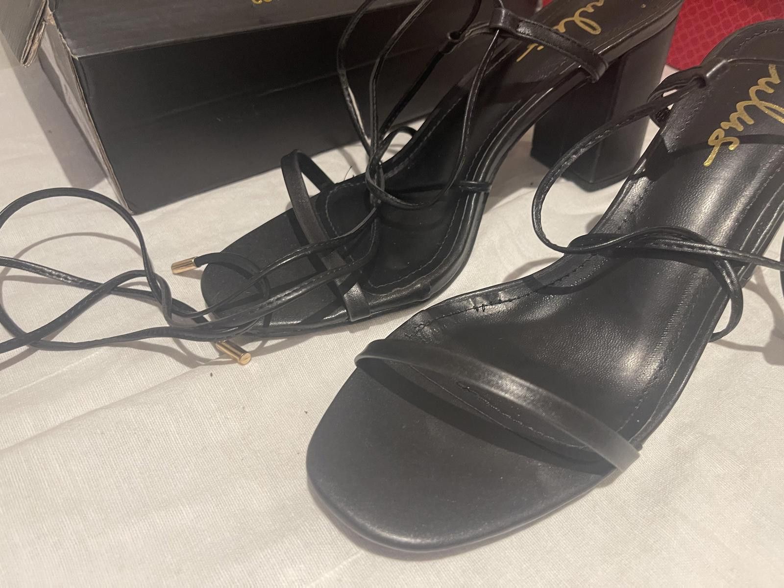 Lulus Lulus black tie up heels Size US 10 / IT 40 - 2 Thumbnail
