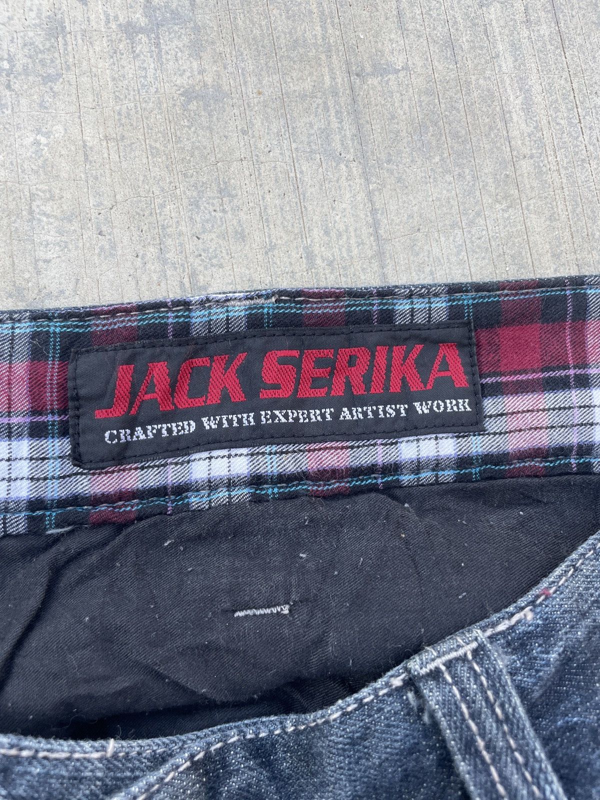 Japanese Brand 💥RARE💥 JACK SERIKA UNION JACK SKULL POEM CRAZY WASH DENIM Size US 33 - 5 Thumbnail