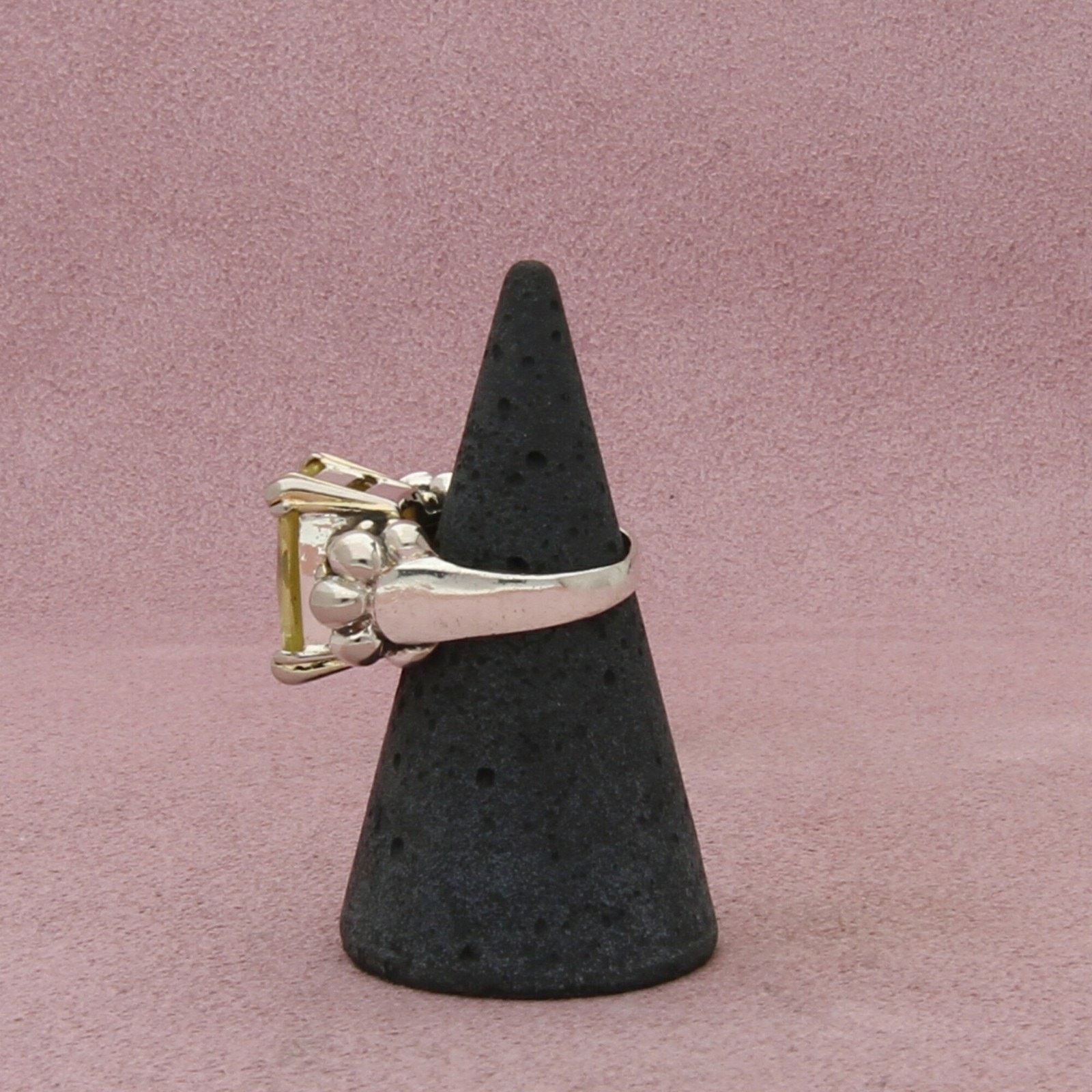 Sterling Silver sterling silver caviar style yellow cz ring size 5 Size ONE SIZE - 2 Thumbnail