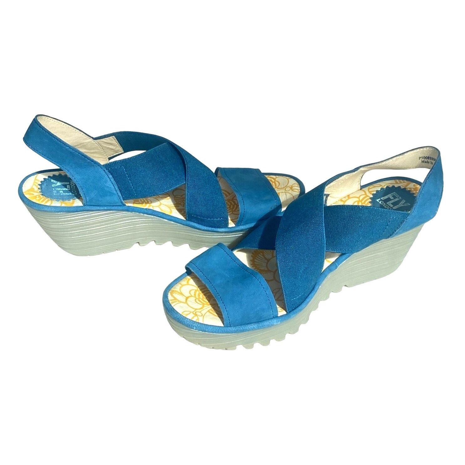 Fly London Fly London Women's Yaji Wedge Sandal Blue Women's 41 US 10 Size US 10 / IT 40 - 14 Thumbnail