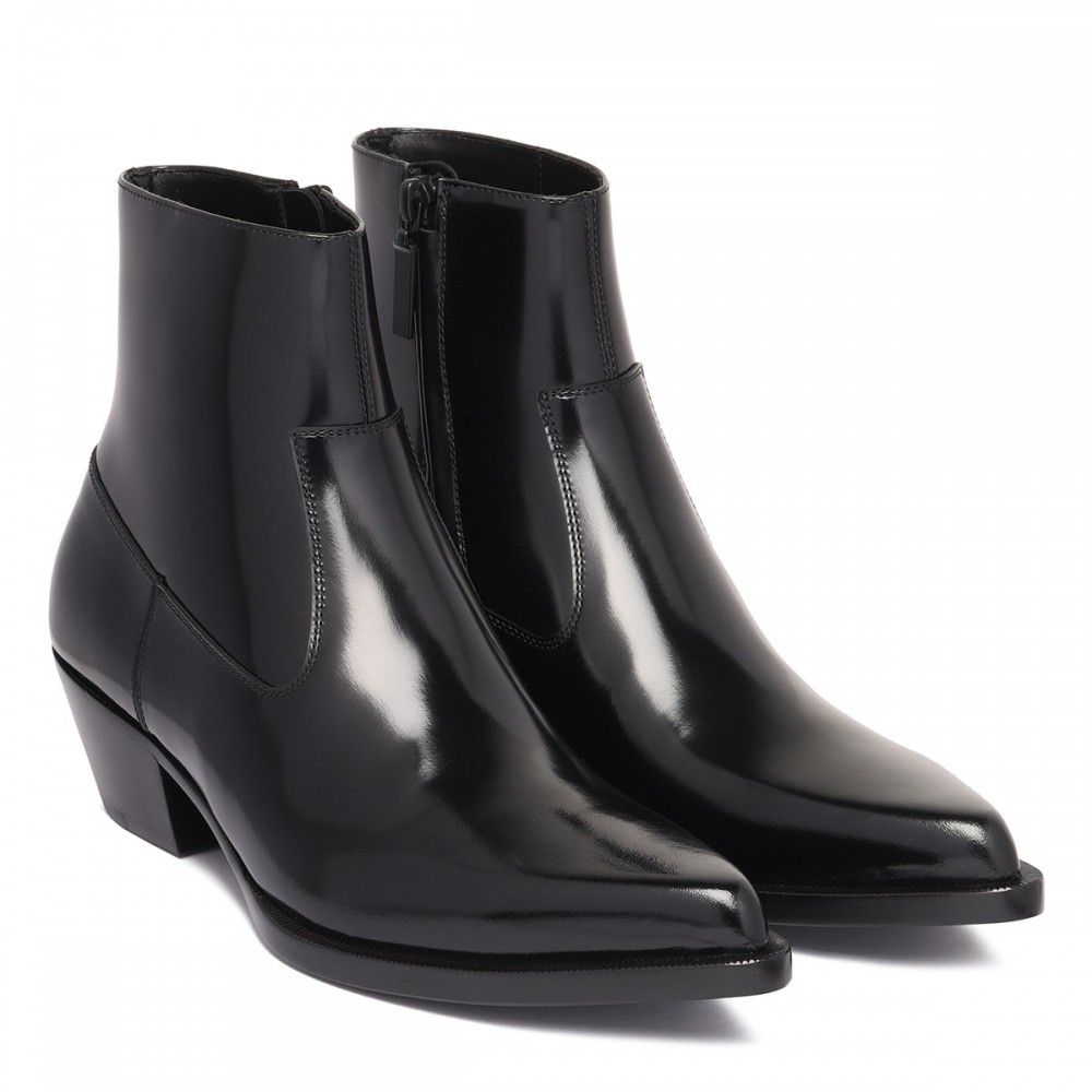 Saint Laurent Paris o1bcso1str0326 Leather Cossack Boots in Black Size US 8 / IT 38 - 4 Thumbnail