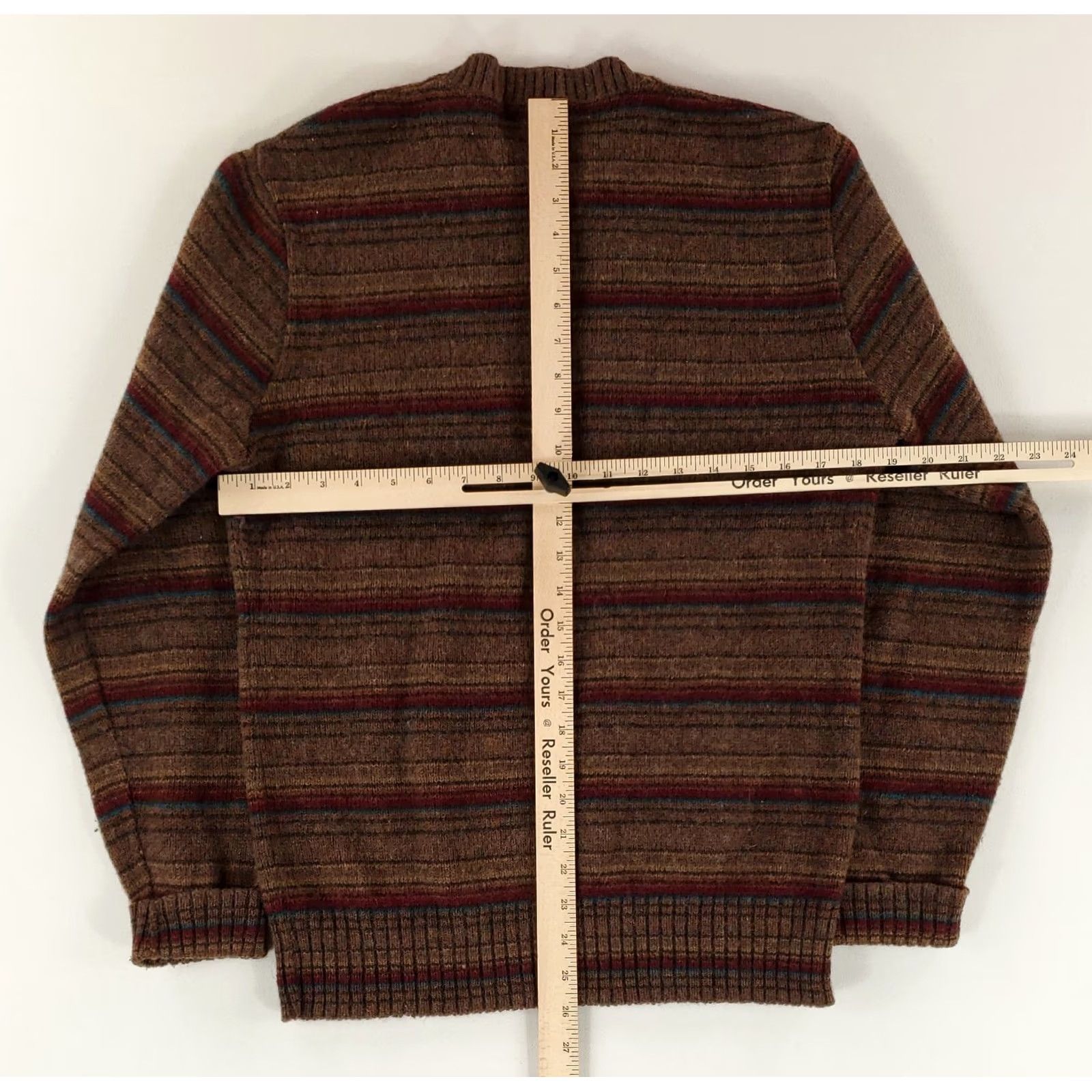Vintage VINTAGE Robert Bruce Sweater Striped Brown Wool Blend Made USA Mens L Size US L / EU 52-54 / 3 - 6 Thumbnail