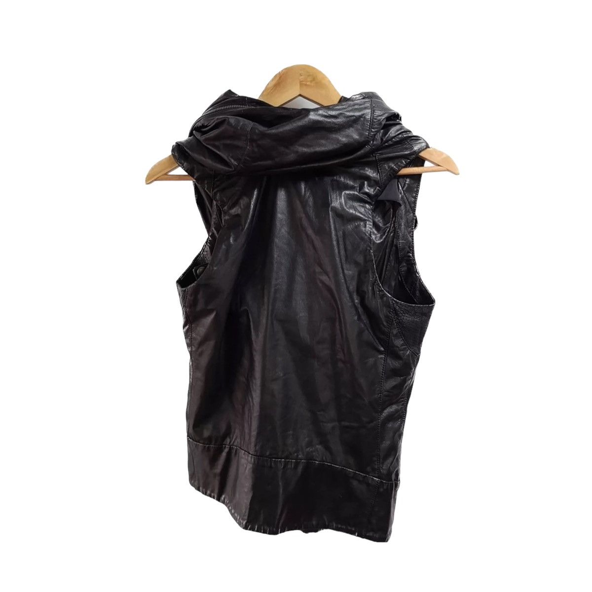 LGB Le Grande Bleu Black Deer Leather Zip Up Vest made in japan if six was  nine