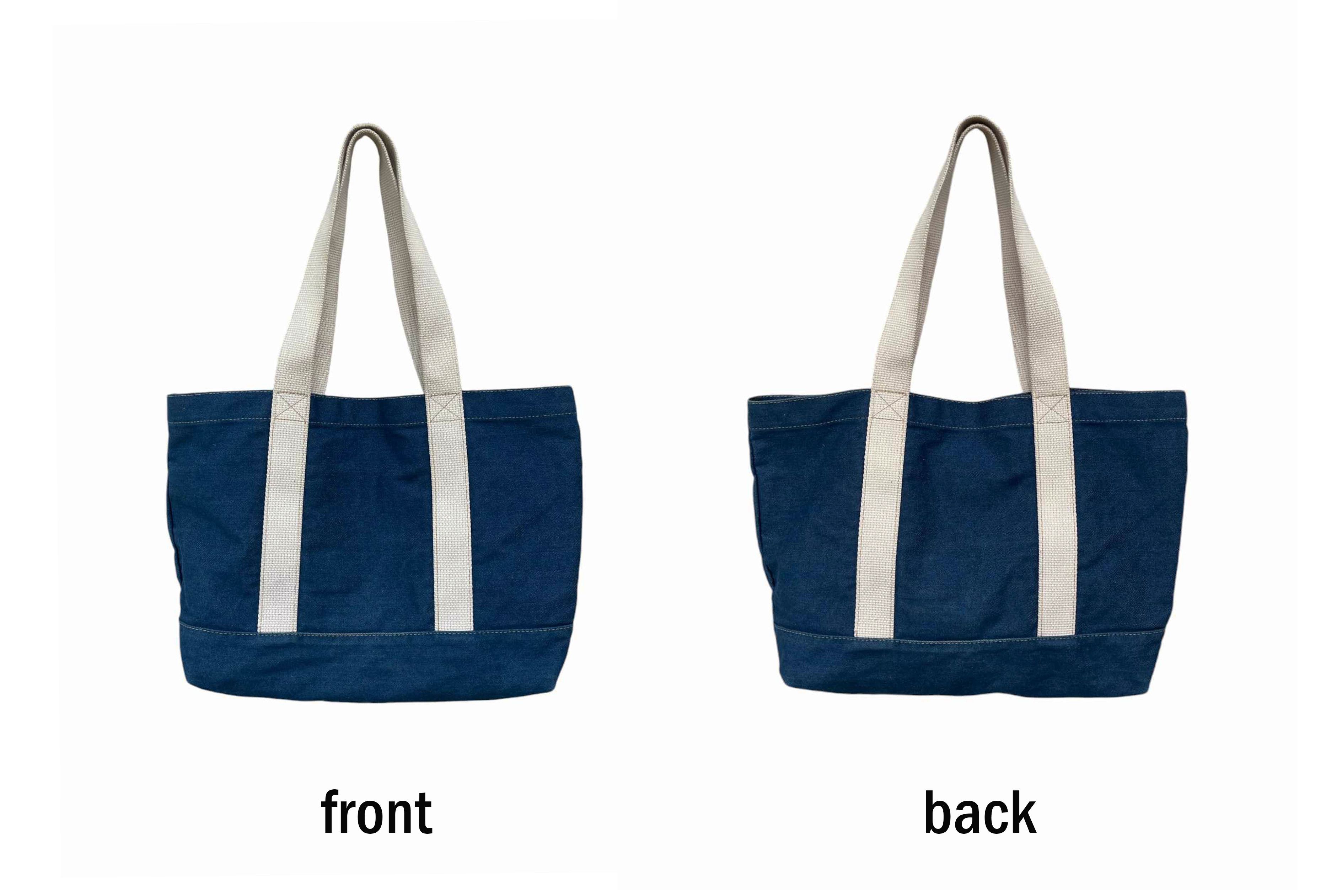 Japanese Brand Mt. Rainier Blue denim Large size tote bag // shoulder bag Size ONE SIZE - 2 Thumbnail
