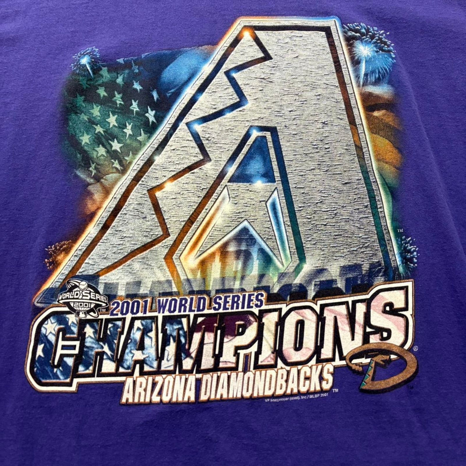 MLB × Vintage Crazy Vintage Lee Sport World Series Diamondbacks T Shirt Size US XL / EU 56 / 4 - 3 Thumbnail
