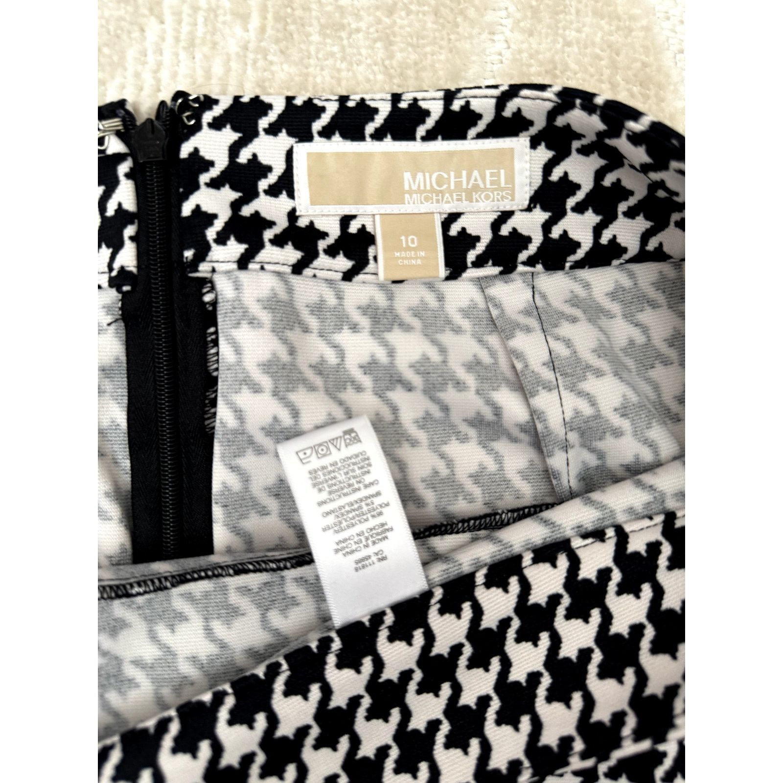Michael Kors Michael Kors Womens Plaid Mini Skirt Black & White Size 10 Size 32" / US 10 / IT 46 - 2 Thumbnail