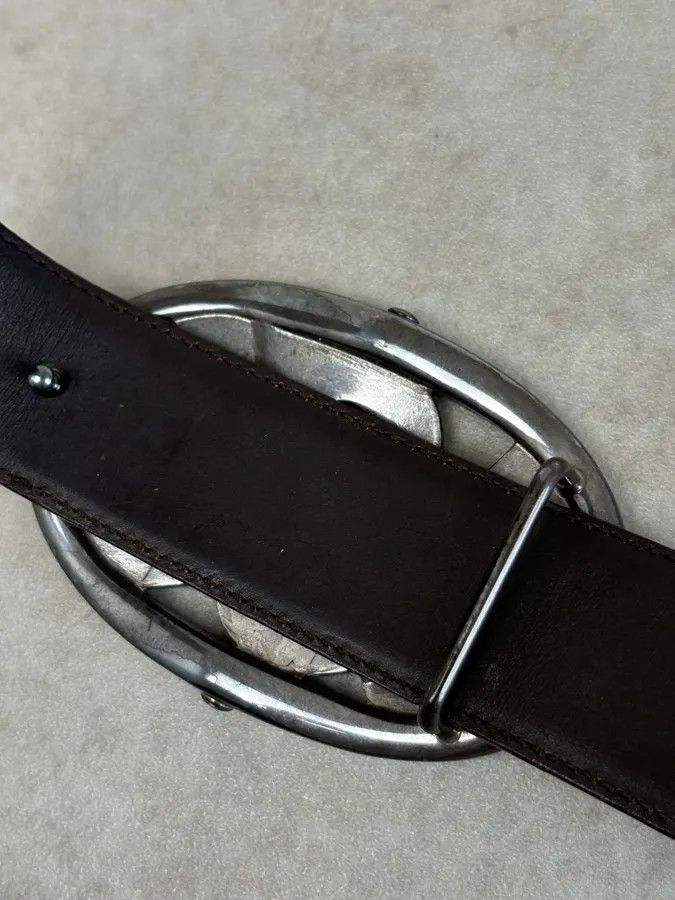 Yves Saint Laurent AW2003 Yves Saint Laurent Brown Leather Silver Buckle Belt Size ONE SIZE - 10 Thumbnail