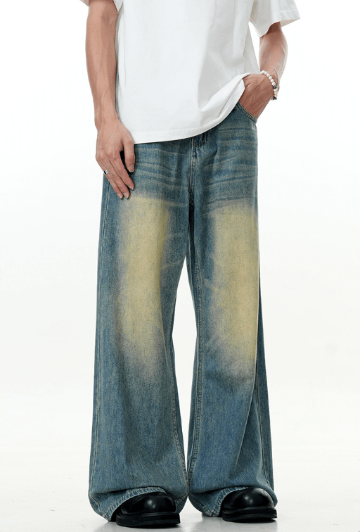 Japanese Brand × Jean Street washed vintage blue loose straight jeans y2k Size US 32 / EU 48 - 2 Thumbnail