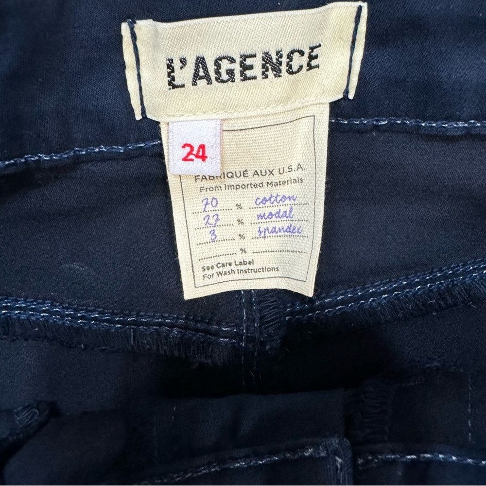 L'AGENCE NWT New $265 L'AGENCE Margot Crop Skinny MIDNIGHT Pants Siz Size 24" / US 00 / IT 34 - 5 Thumbnail