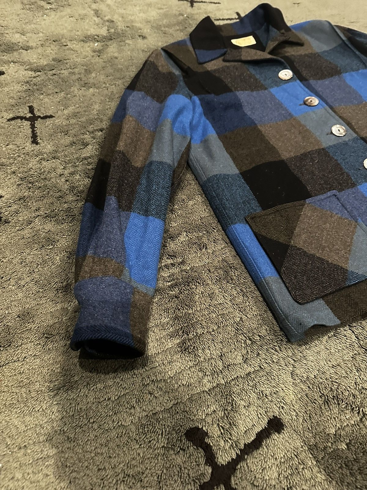 Pendleton × Vintage Vintage 40s 50s Pendleton 49er Jacket Wool Blue Black Plaid Size US L / EU 52-54 / 3 - 4 Thumbnail