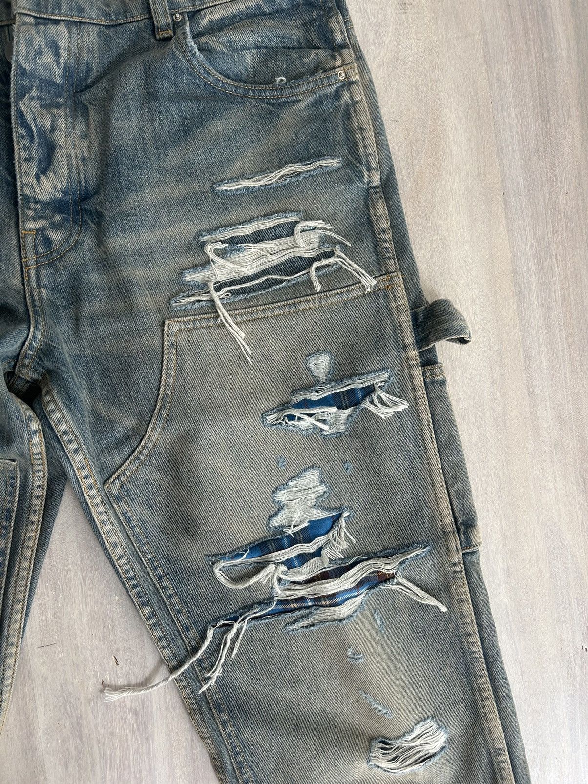 Amiri AMIRI Clay Indigo Plaid Carpenter Jeans SIZE 34 Size US 34 / EU 50 - 7 Thumbnail