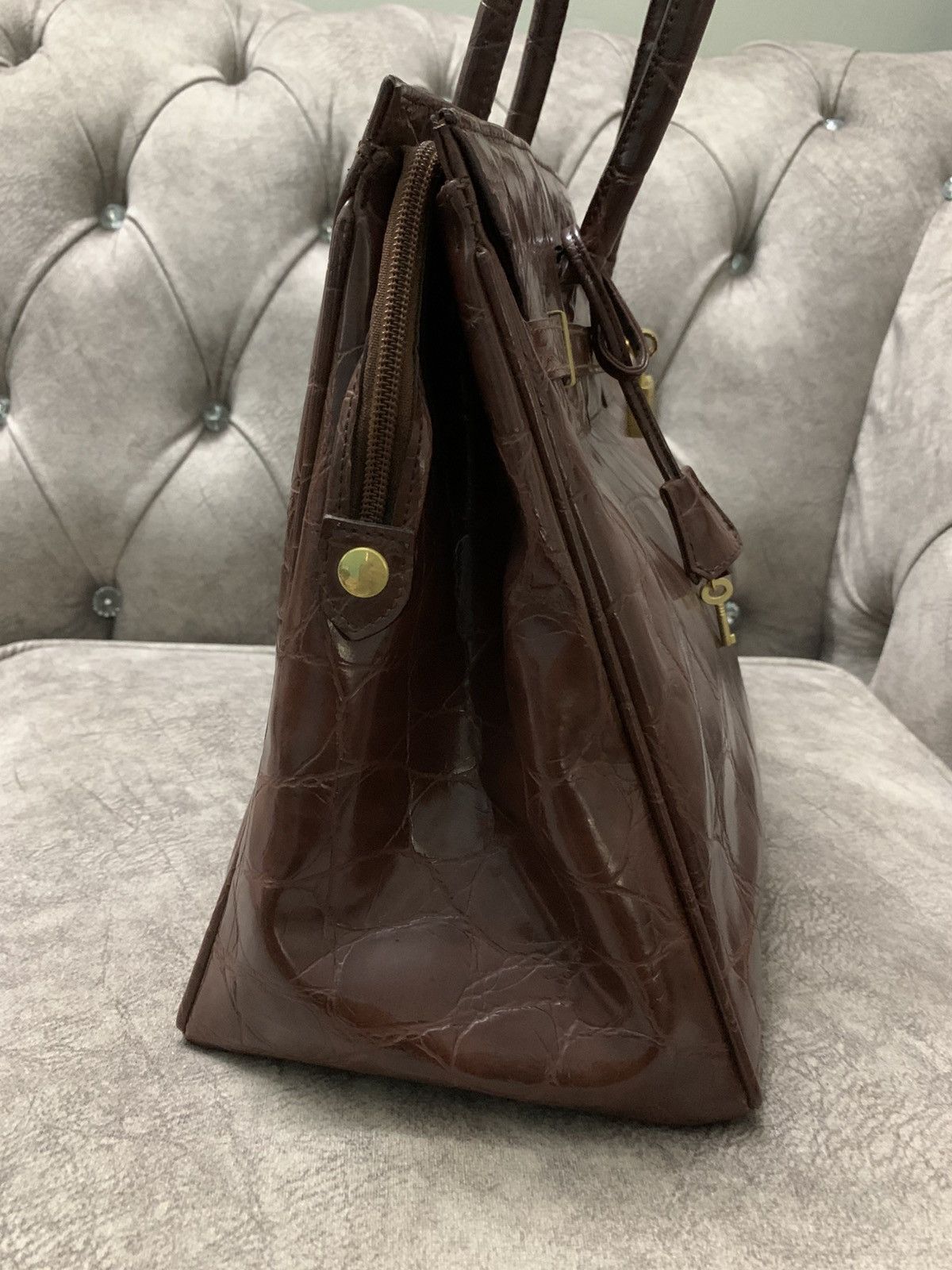 Handmade Birkin Bag Japanese Brand Faux Leather Size ONE SIZE - 7 Thumbnail