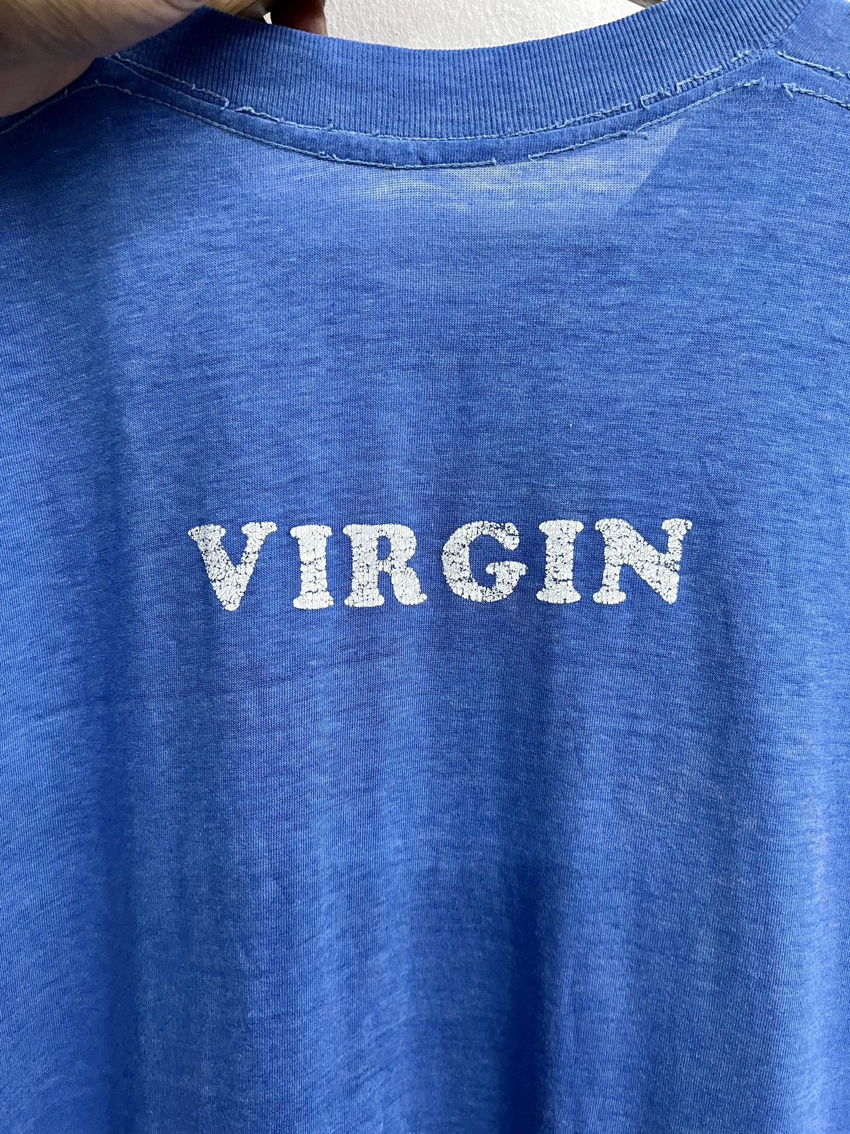 Band Tees × Vintage VINTAGE 80s THRASHED VIRGIN TEE Size US L / EU 52-54 / 3 - 13 Thumbnail