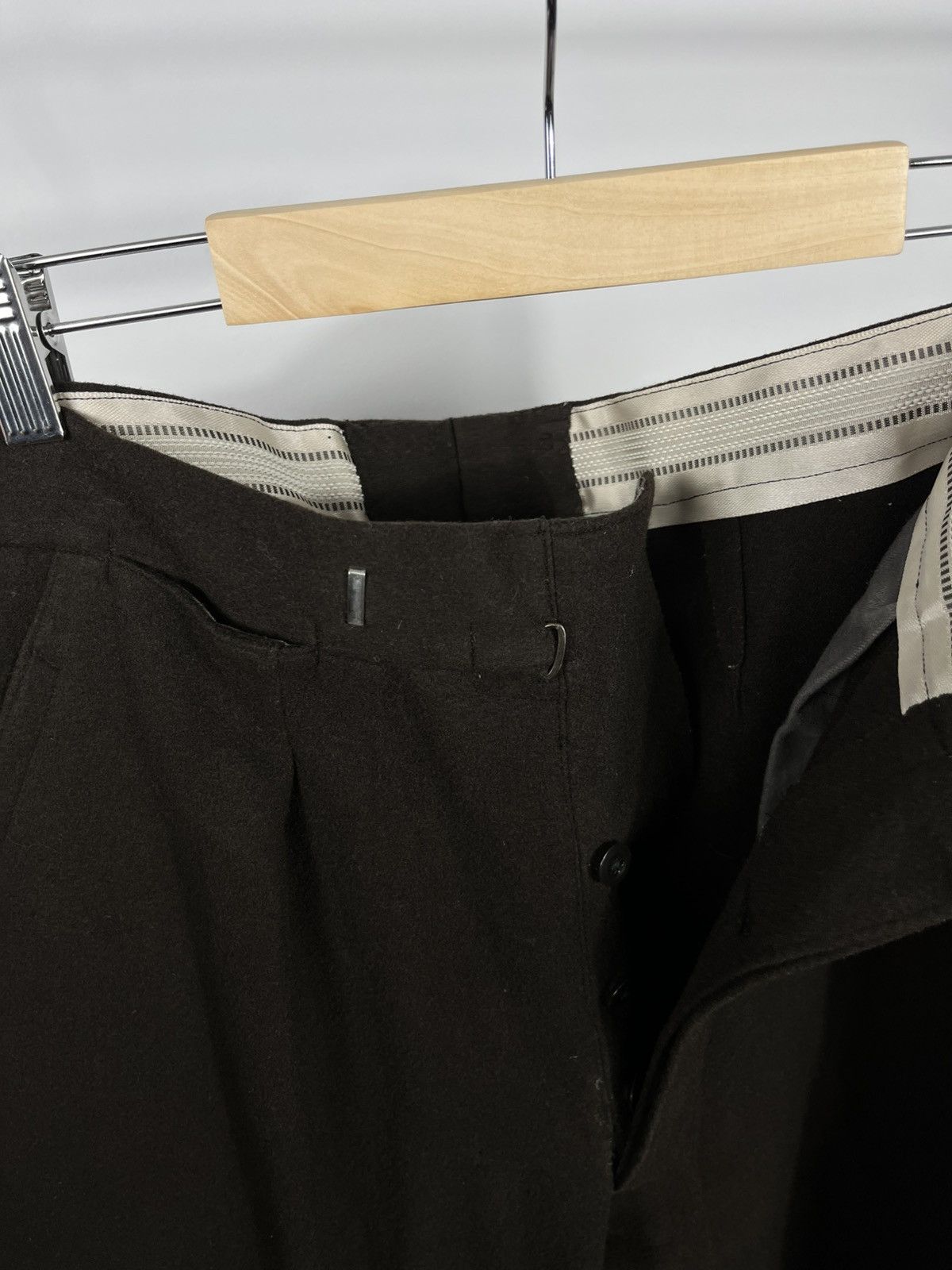 Other Vintage Wool Trousers Dark Brown High Waist Tailored Pants Size US 36 / EU 52 - 9 Thumbnail