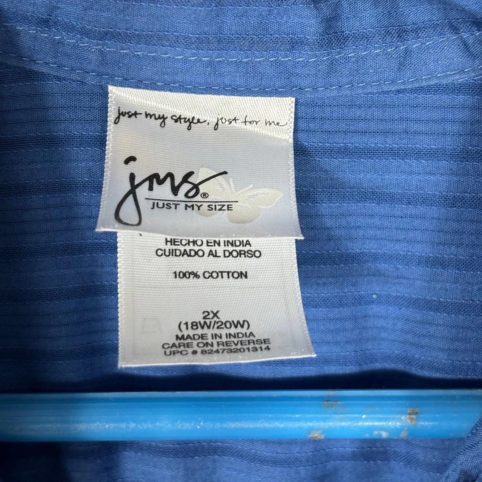 Other Just My Size 2X Blue Striped Blouse Size XXL / US 16-18 / IT 52-54 - 5 Thumbnail