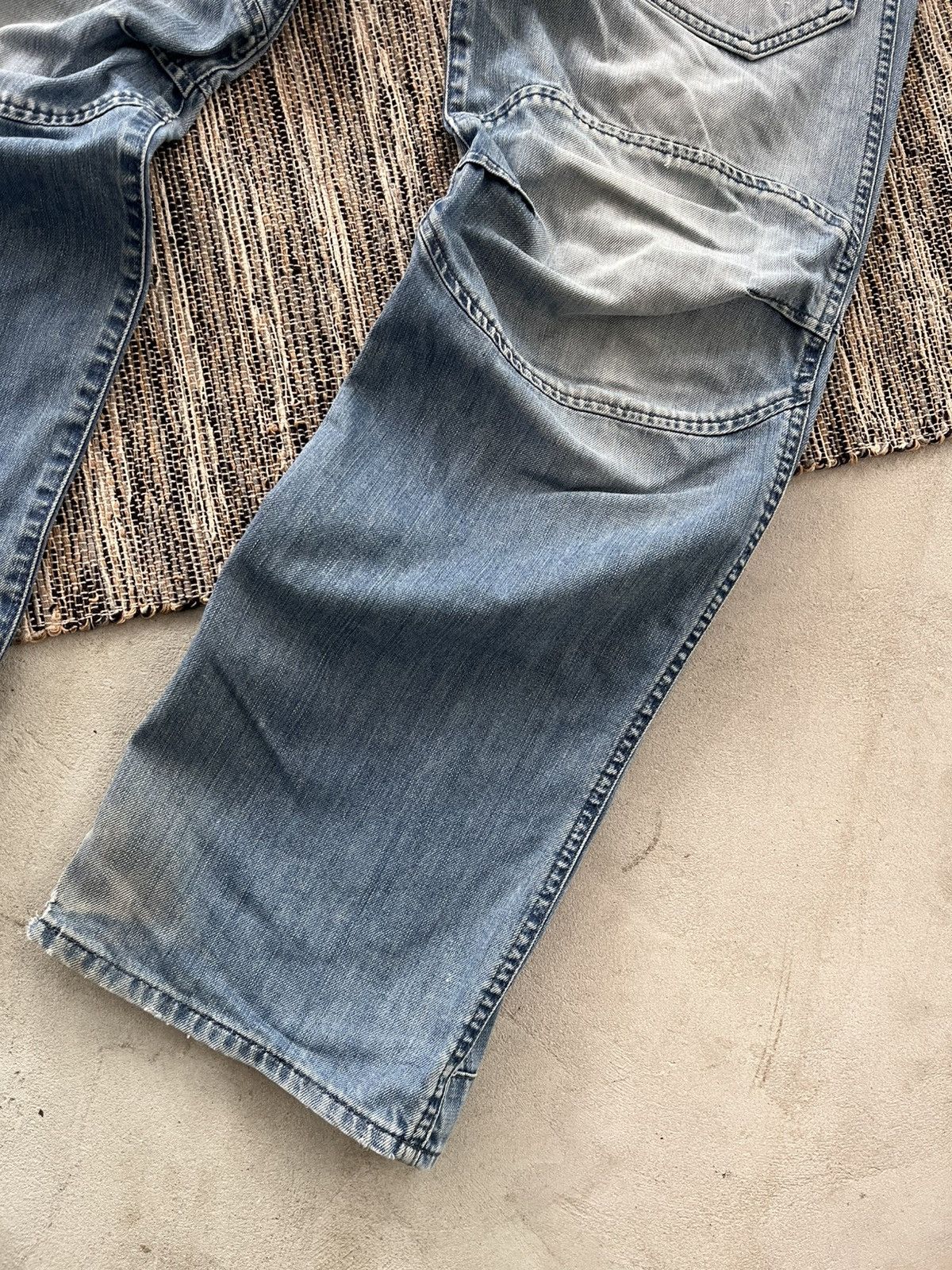 G-Star Vintage GStar Raw Moto Double Knee Faded Denim Jeans Y2K Size US 31 - 4 Thumbnail