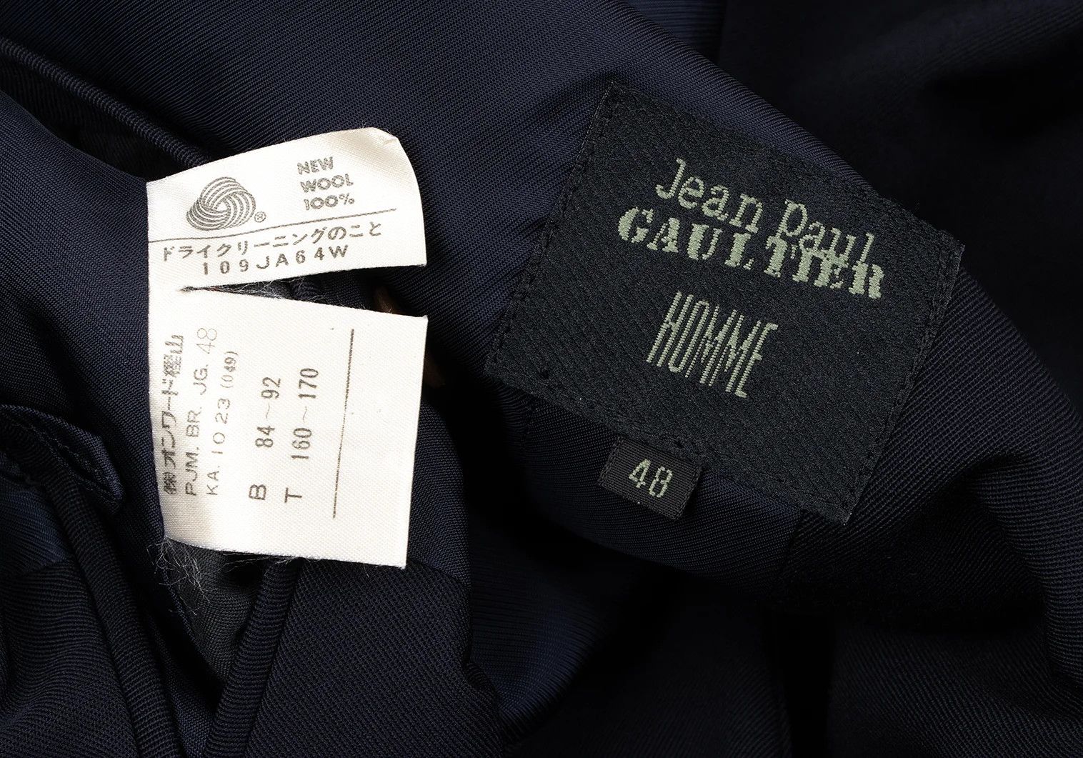 Jean Paul Gaultier Wool Peak Lapel Jacket in Navy, Size 48 Size US M / EU 48-50 / 2 - 18 Thumbnail