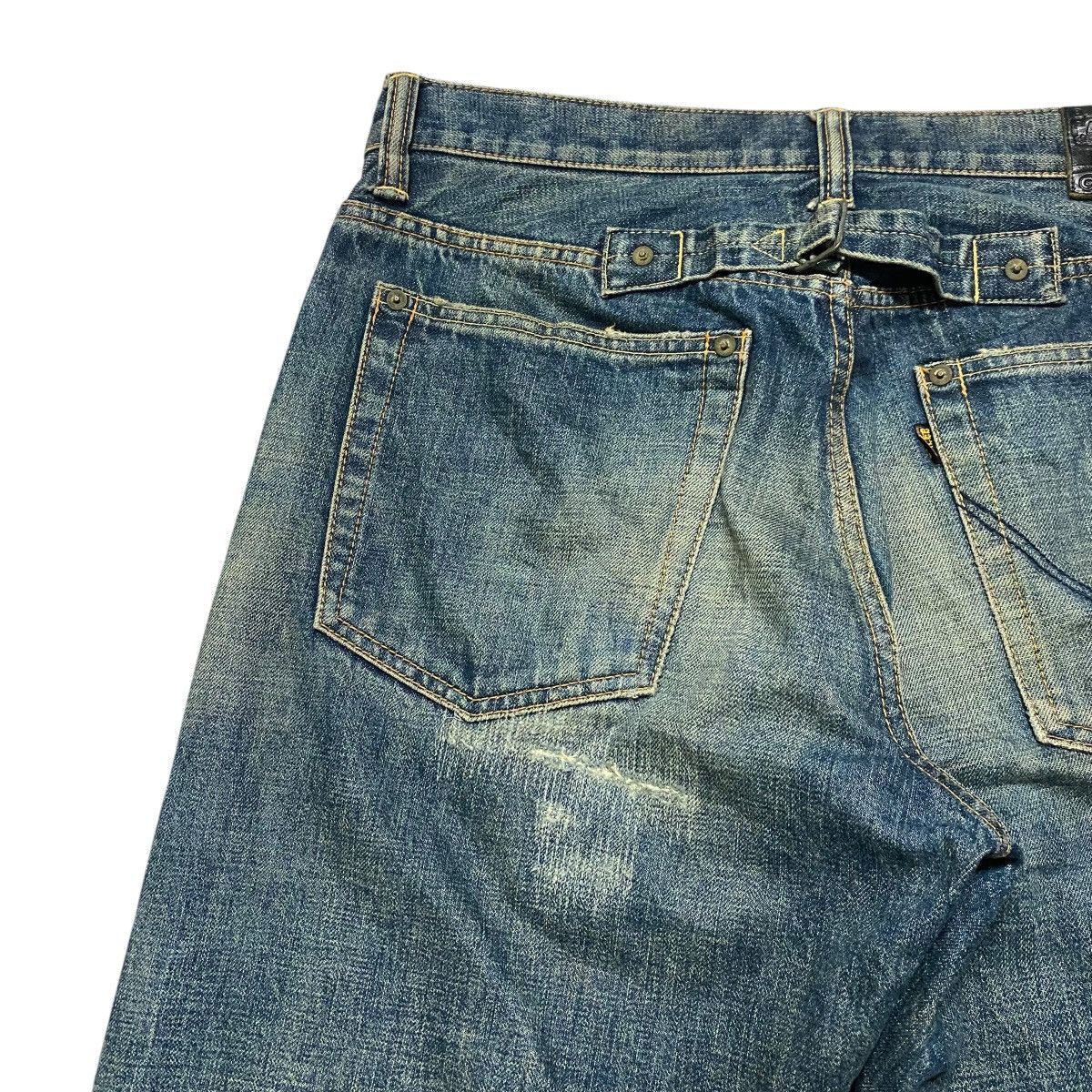 Freewheelers CALEE SUPPLY Denim Selvedge Jeans Dirty Blue Repaired Size US 32 / EU 48 - 10 Thumbnail
