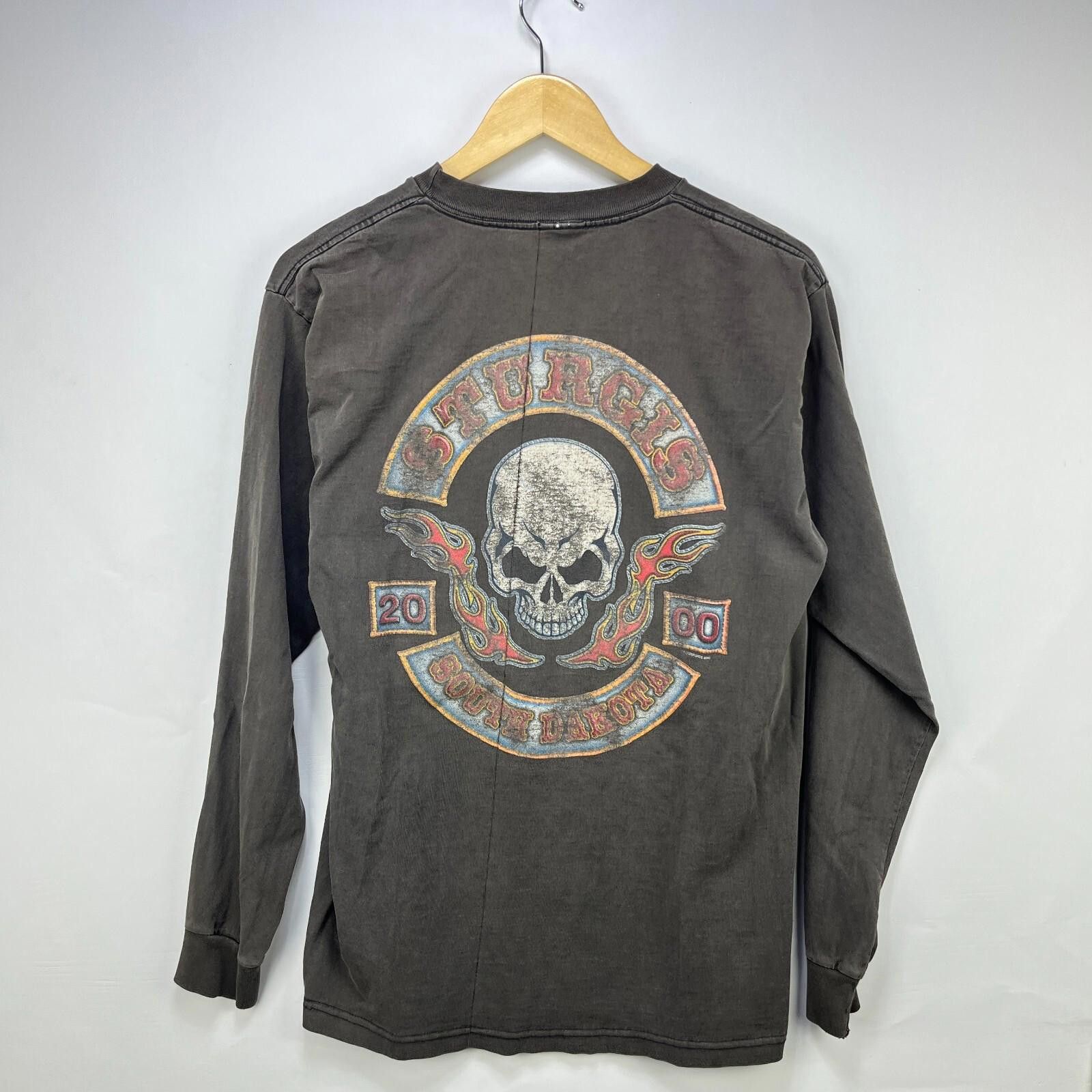Other Vintage 2000 Sturgis Skull Sun Faded Biker Shirt Medium Size US M / EU 48-50 / 2 - 1 Thumbnail