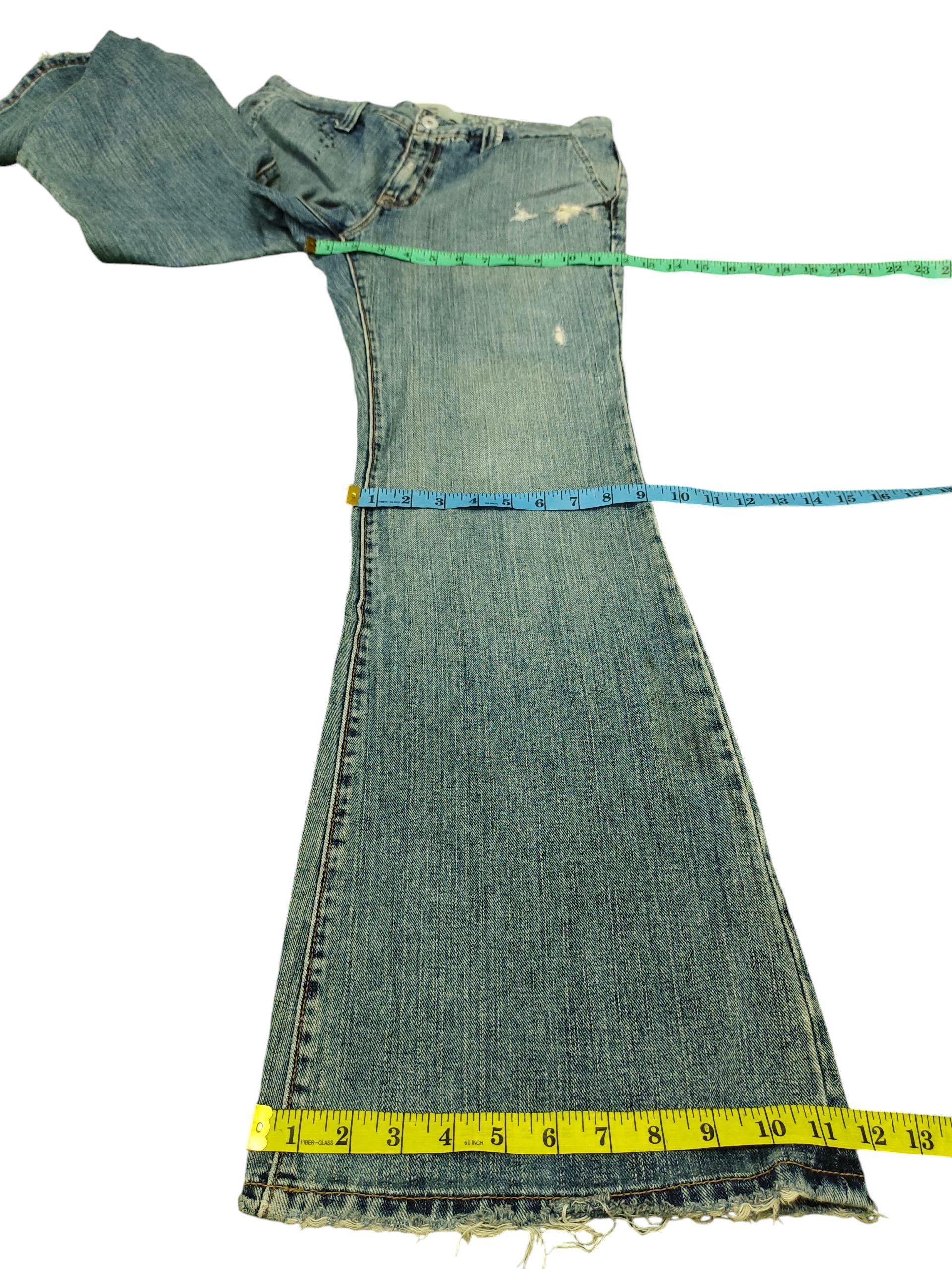 If Six Was Nine Flare Jeans Gap Distress Denim Bootcut Low Rise Size US 32 / EU 48 - 17 Thumbnail