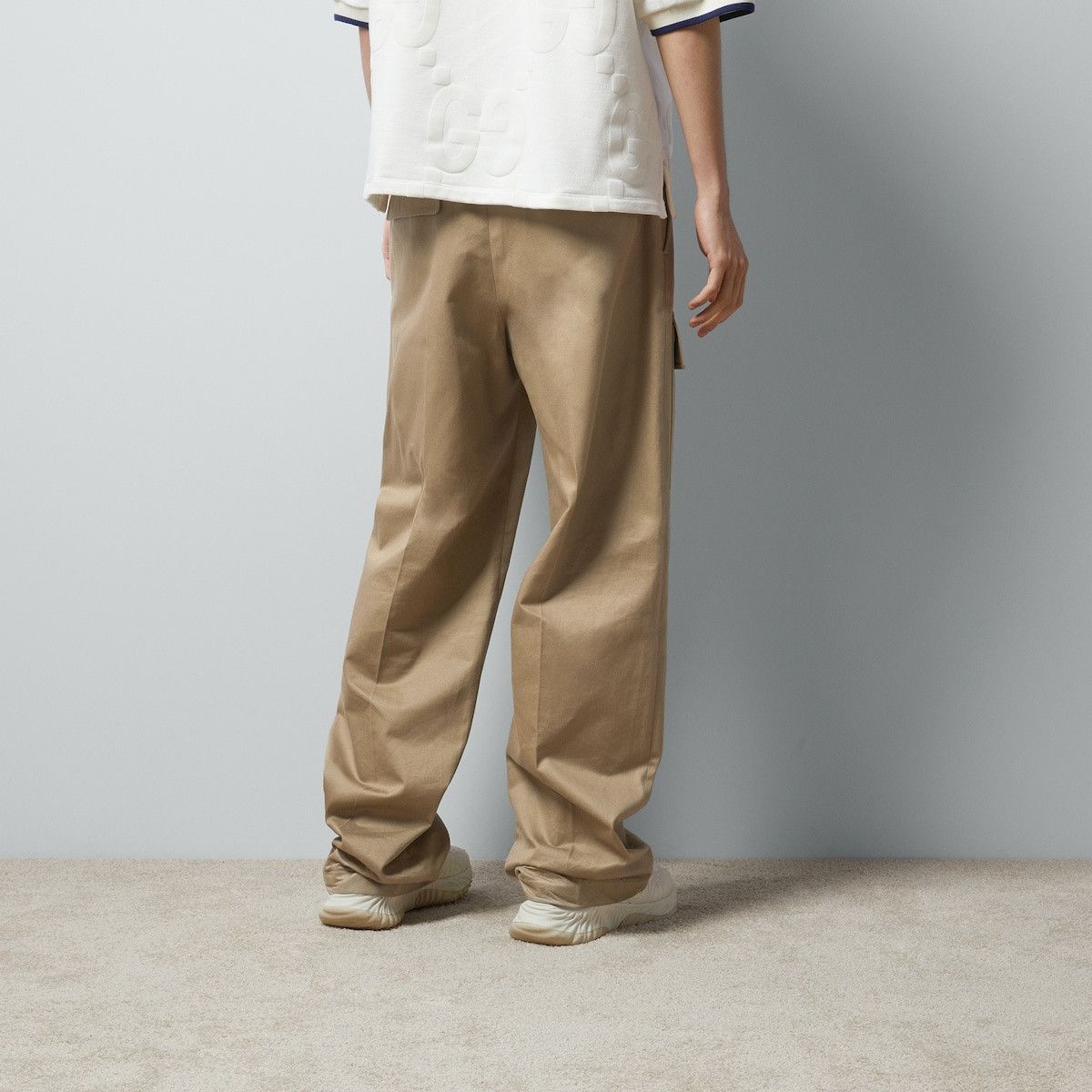 Gucci o1mt1gz0225 Cotton Wide Leg Cargo Pant in Beige Size US 38 / EU 54 - 6 Thumbnail