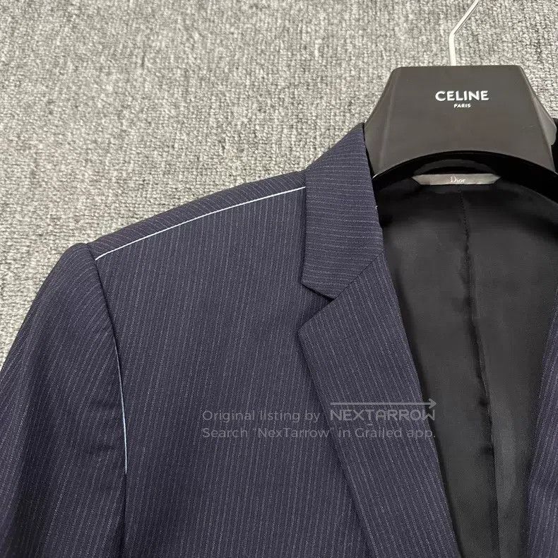 Dior Dior Navy Pinstripe Notched Lapel Suit Jacket Size US S / EU 44-46 / 1 - 3 Thumbnail