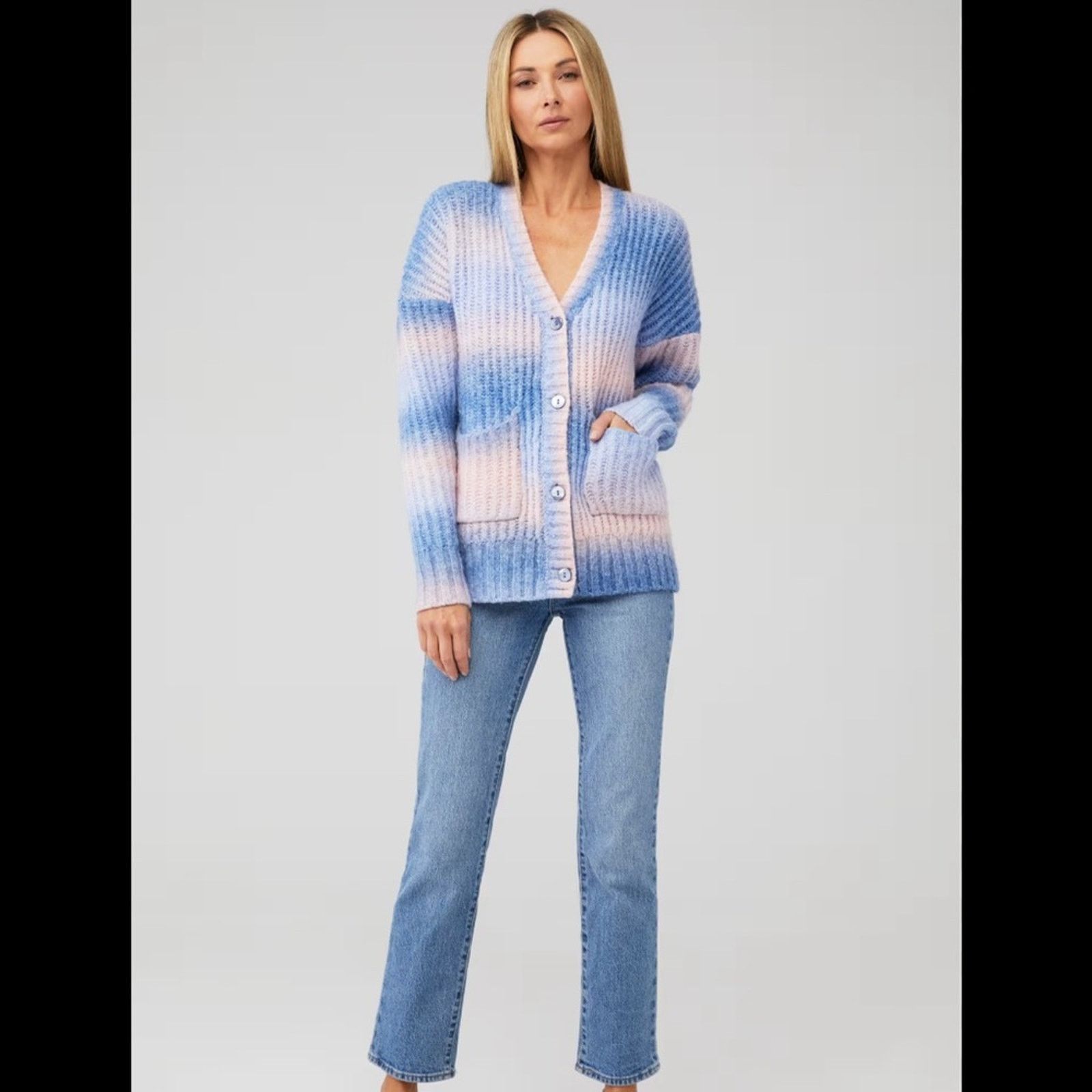For Love & Lemons For Love & Lemons Celeste Cardigan - Size XS - Blue/Pink Size XS / US 0-2 / IT 36-38 - 1 Thumbnail