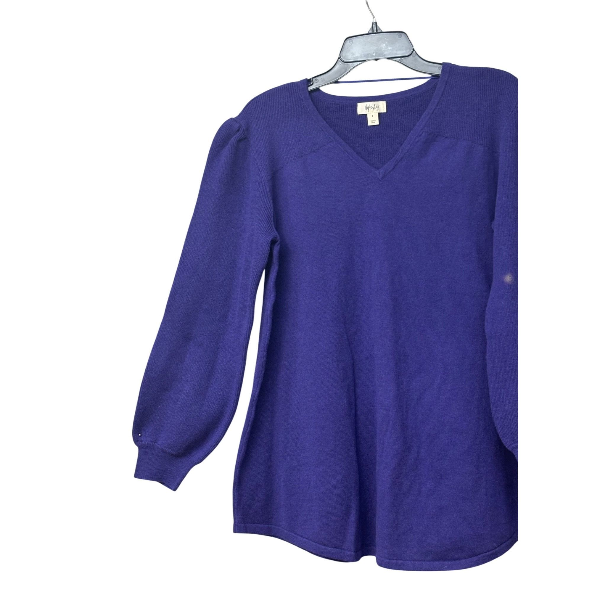 Other Style & Co Pleated-Sleeve Tunic Sweater, Midnight Iris, S Size S / US 4 / IT 40 - 4 Thumbnail