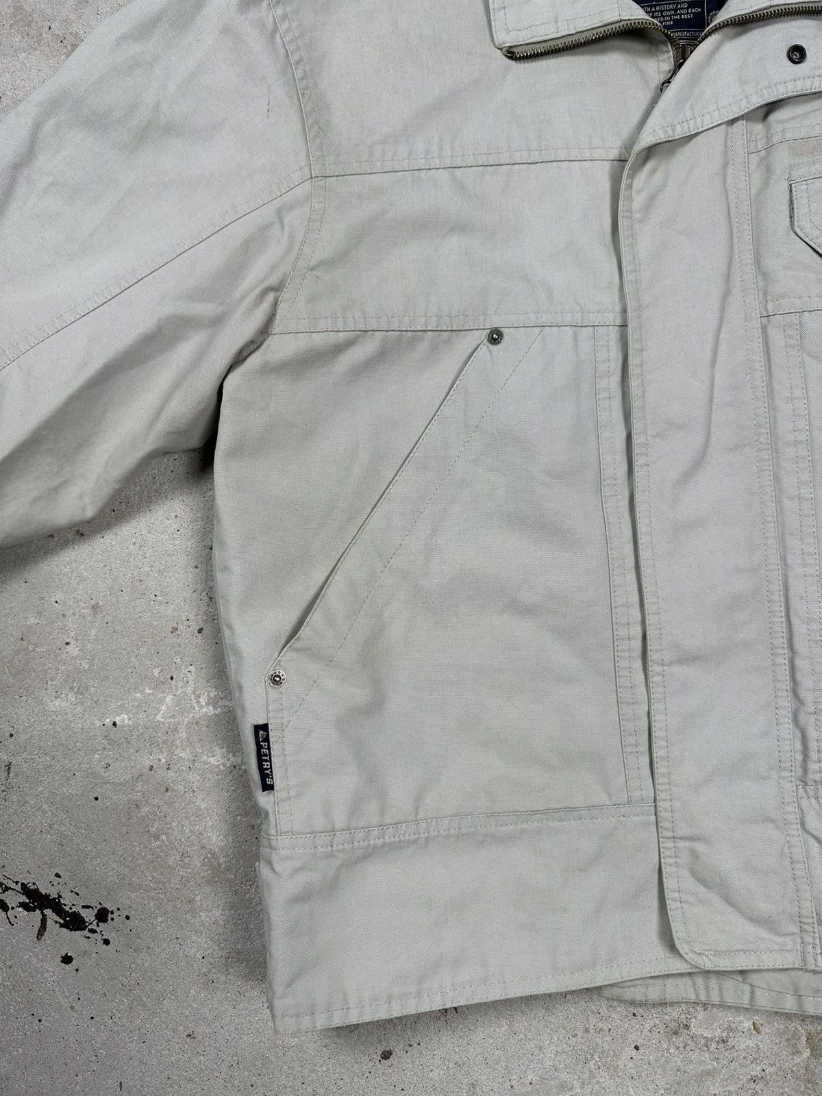 Japanese Brand × Vintage Vintage Y2K Work Style Utility Beige Bomber Jacket Size US L / EU 52-54 / 3 - 6 Thumbnail