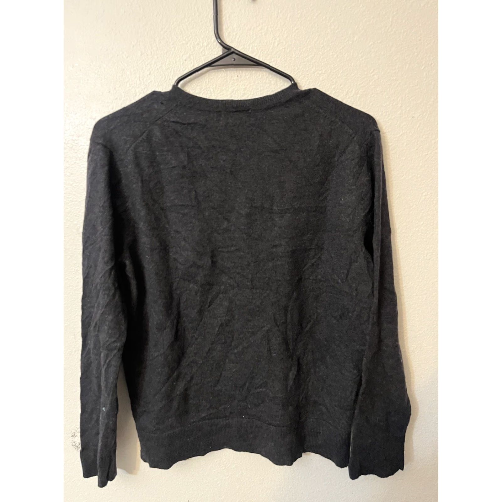 Gap GAP Mens Long Sleeve V-Neck Merino Wool Sweater Size L Dark Gray Size US L / EU 52-54 / 3 - 3 Thumbnail