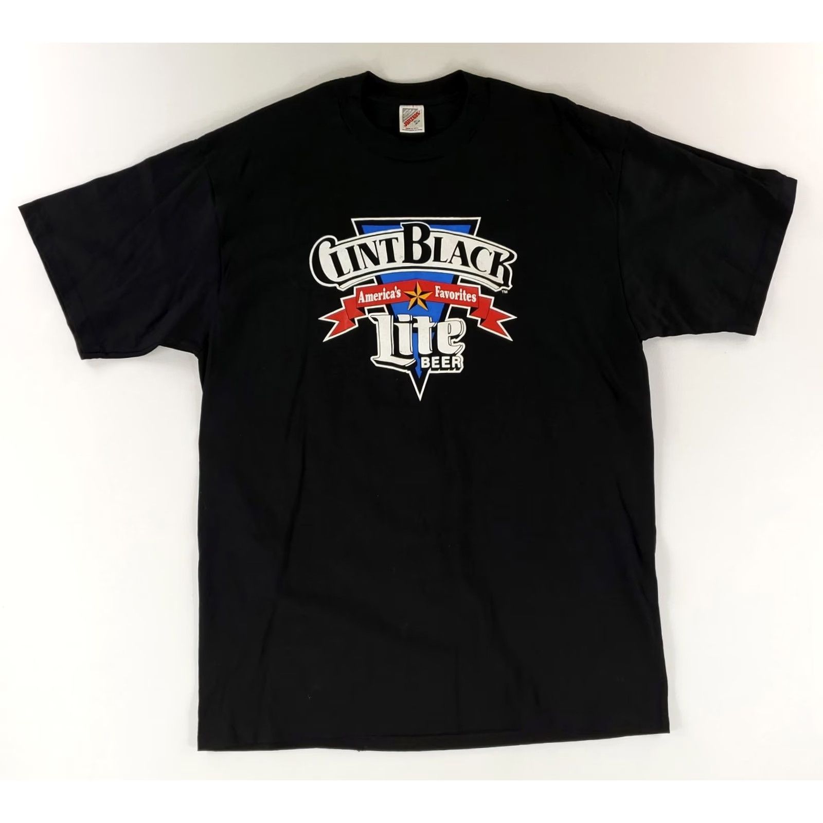 Jerzees VINTAGE Jerzees T Shirt Clint Black VTG 90s Y2K Short Sleeve Miller Lite Mens XL Black Shirt Mens XL Size US XL / EU 56 / 4 - 4 Thumbnail