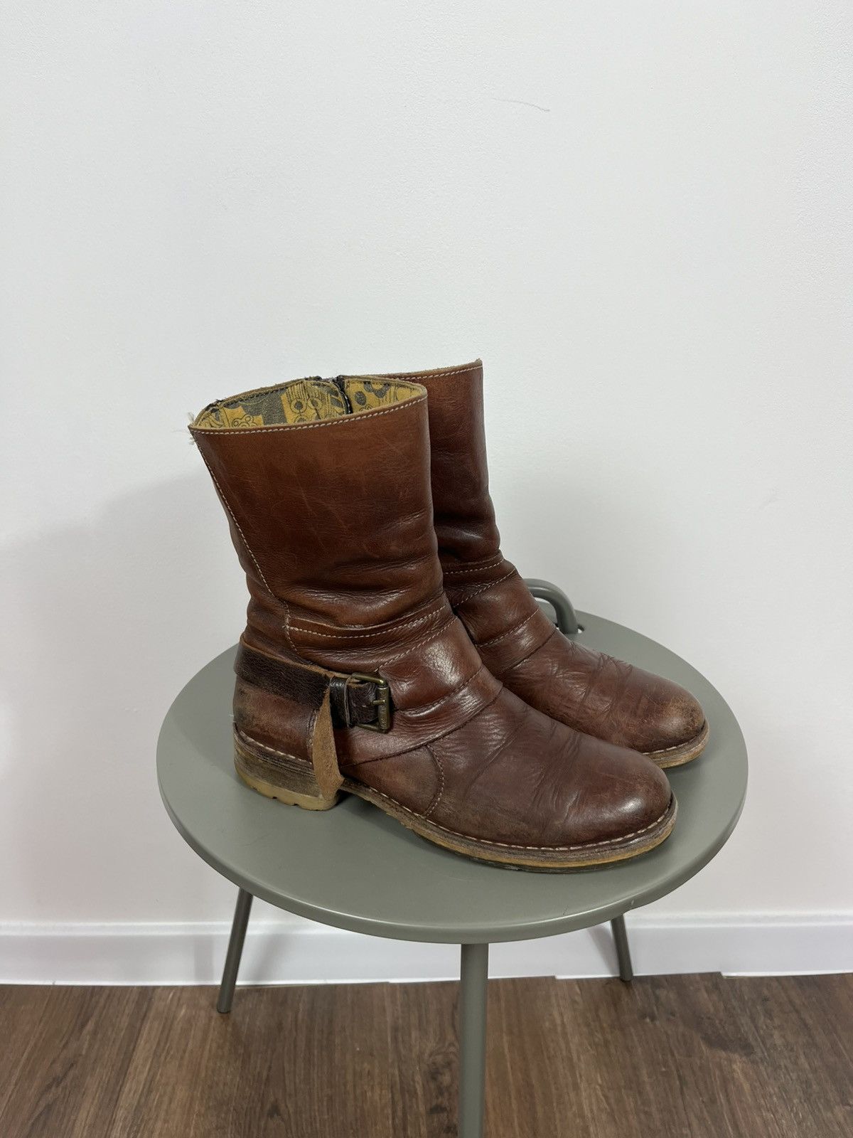 Other Fly London Brown Leather Mid Calf Boots With Side Buckle 39 Size US 9 / IT 39 - 1 Thumbnail