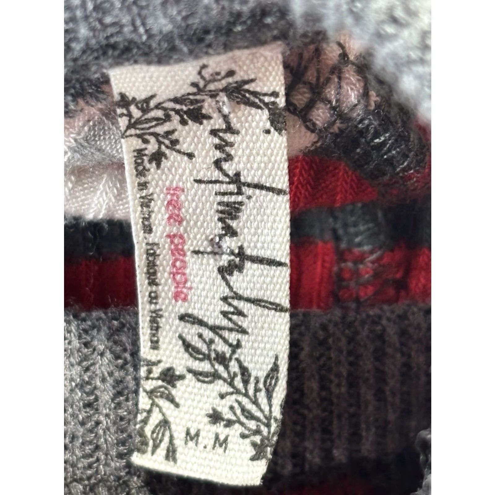 Free People Intimately Free People Good on You Stripe Round Hem Striped Top Medium Red Gray Size M / US 6-8 / IT 42-44 - 7 Thumbnail
