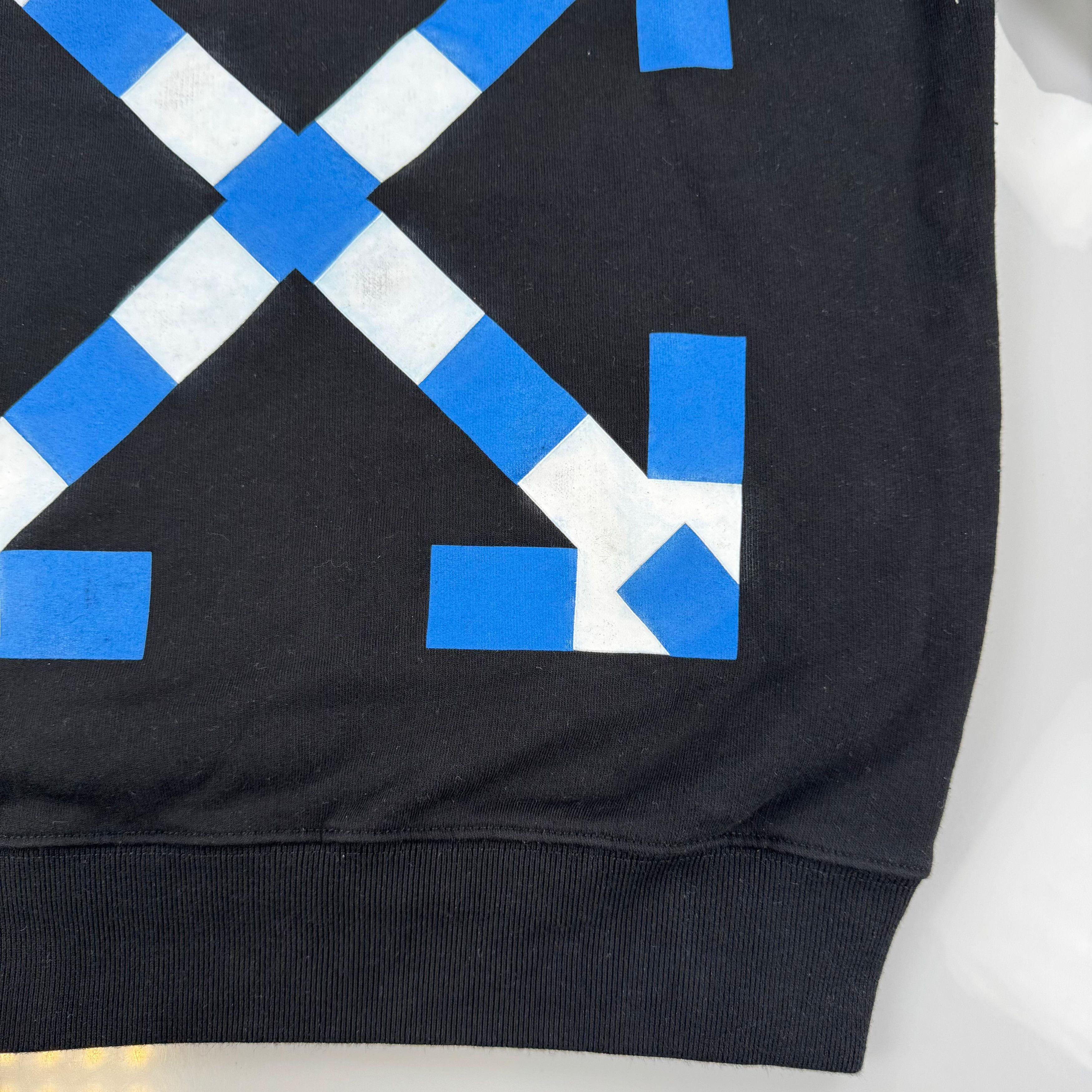 Off-White Black and Blue Checkered Arrows Logo Hoodie Size S / US 4 / IT 40 - 6 Thumbnail