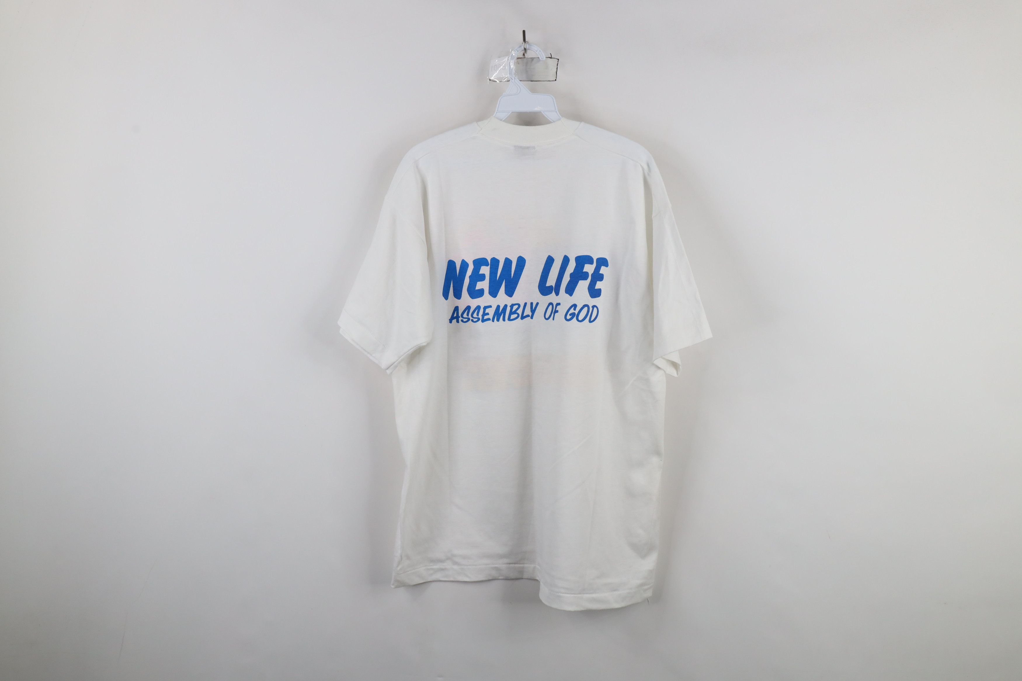 Vintage Vintage 90s Spell New Life Jesus Christian T-Shirt White USA Size XL / US 12-14 / IT 48-50 - 10 Thumbnail