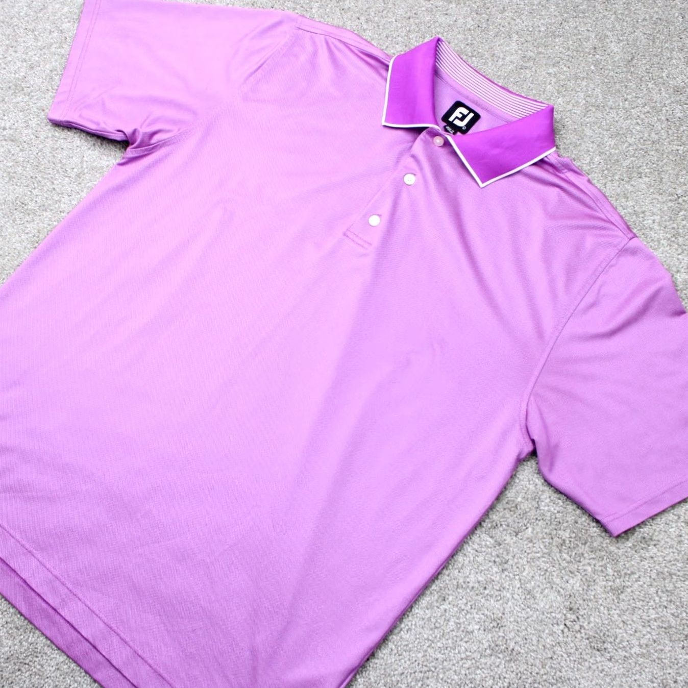 Footjoy FootJoy Polo Shirt Mens Large Purple Golf Short Sleeve Poly Stretch Pullover Size US L / EU 52-54 / 3 - 4 Thumbnail
