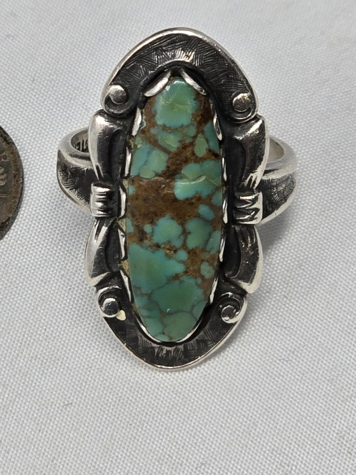 Billionaire Boys Club Vtg Bells Trading Post Sterling Silver Turquoise Ring Size 6 Size ONE SIZE - 1 Thumbnail